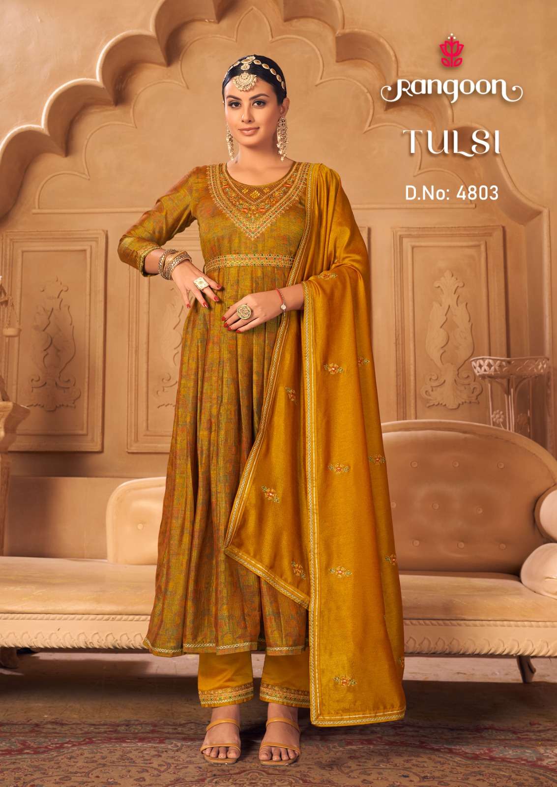rangoon tulsi 4801-4804 series latest designer wear kurti wholesaler surat gujarat