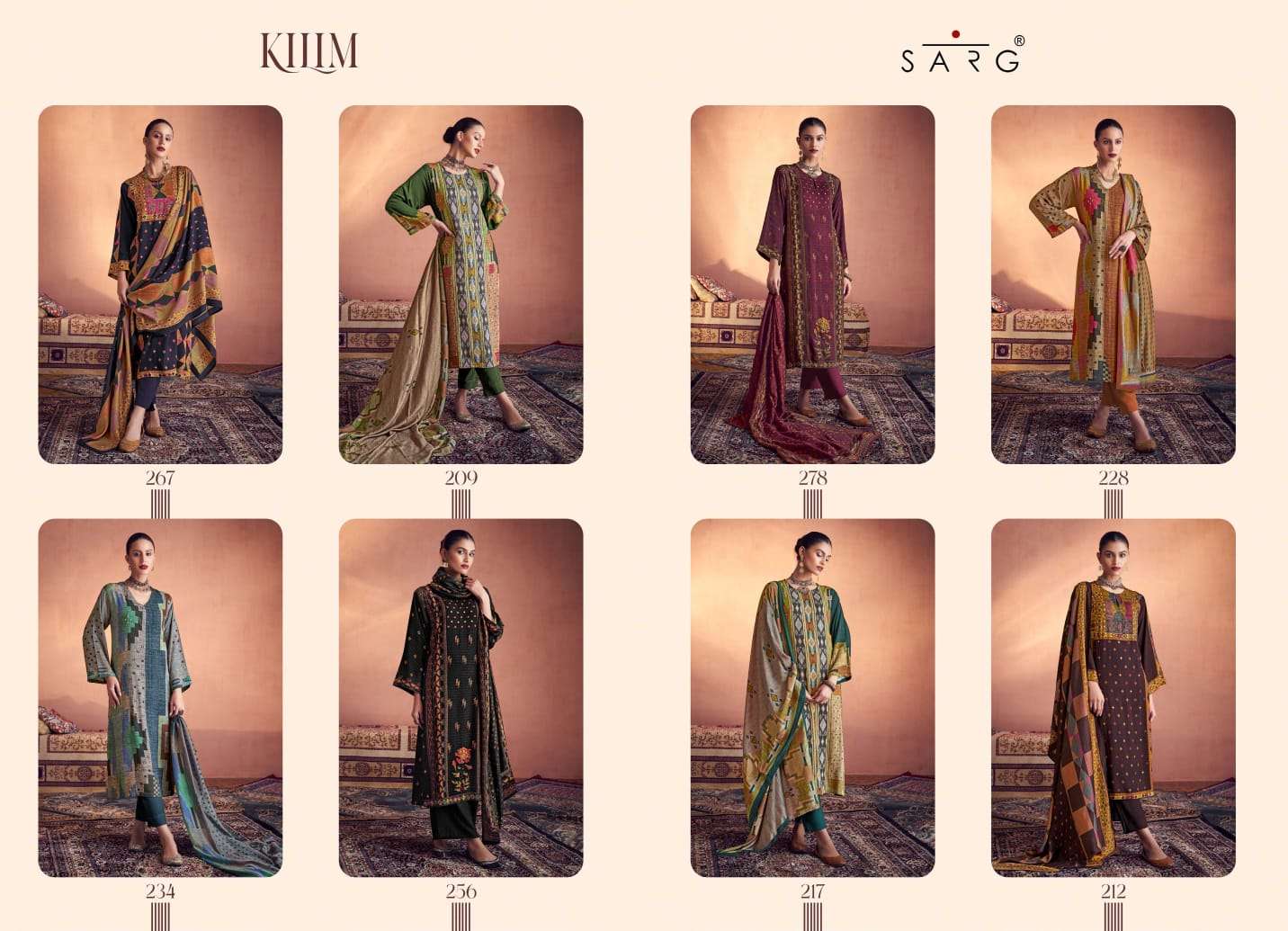 sarg kilim designer pakistani wedding wear salwar kameez wholesaler surat gujarat