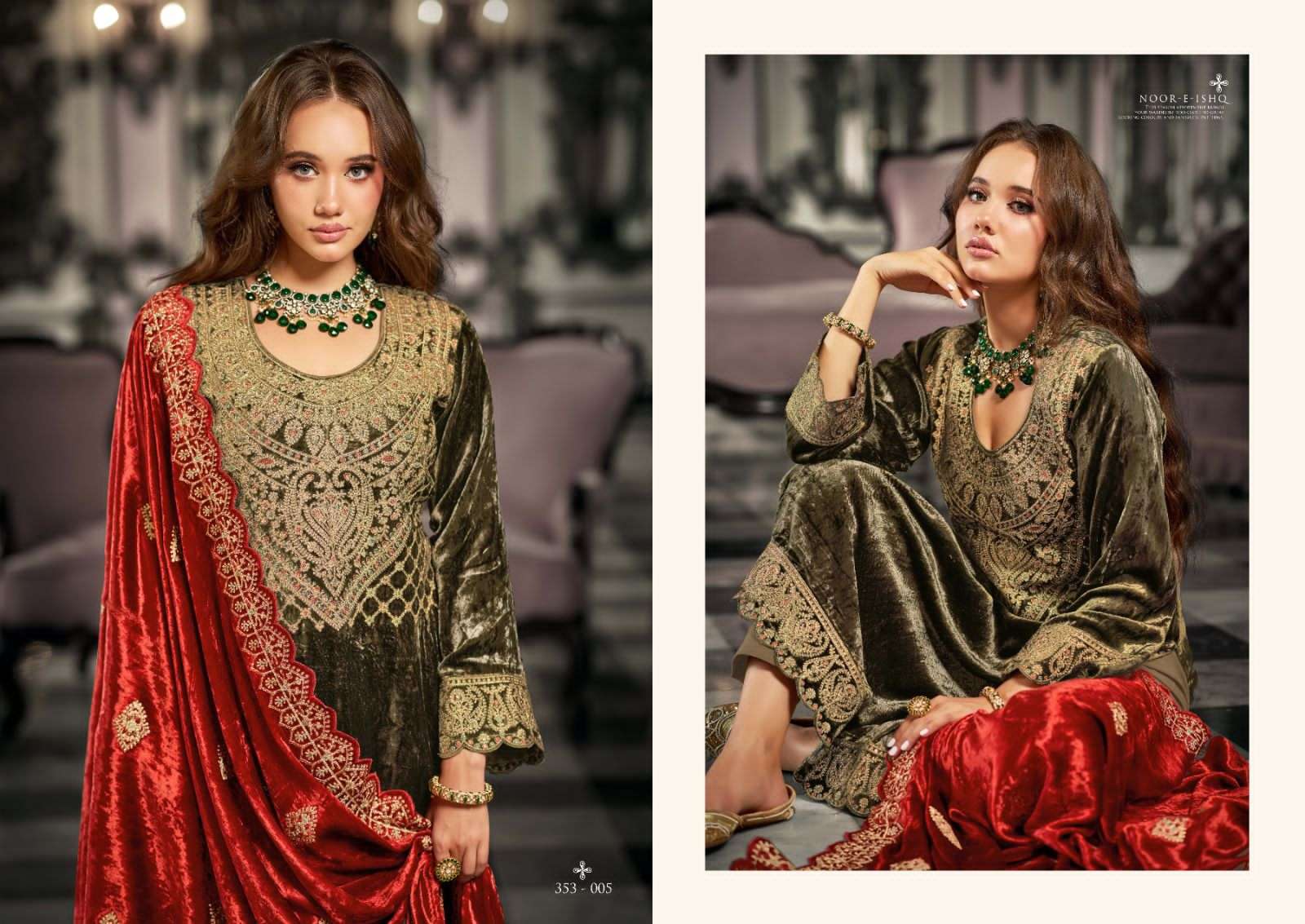 sargam prints noor-e-ishq designer wedding wear pakistani salwar kameez wholesaler surat gujarat