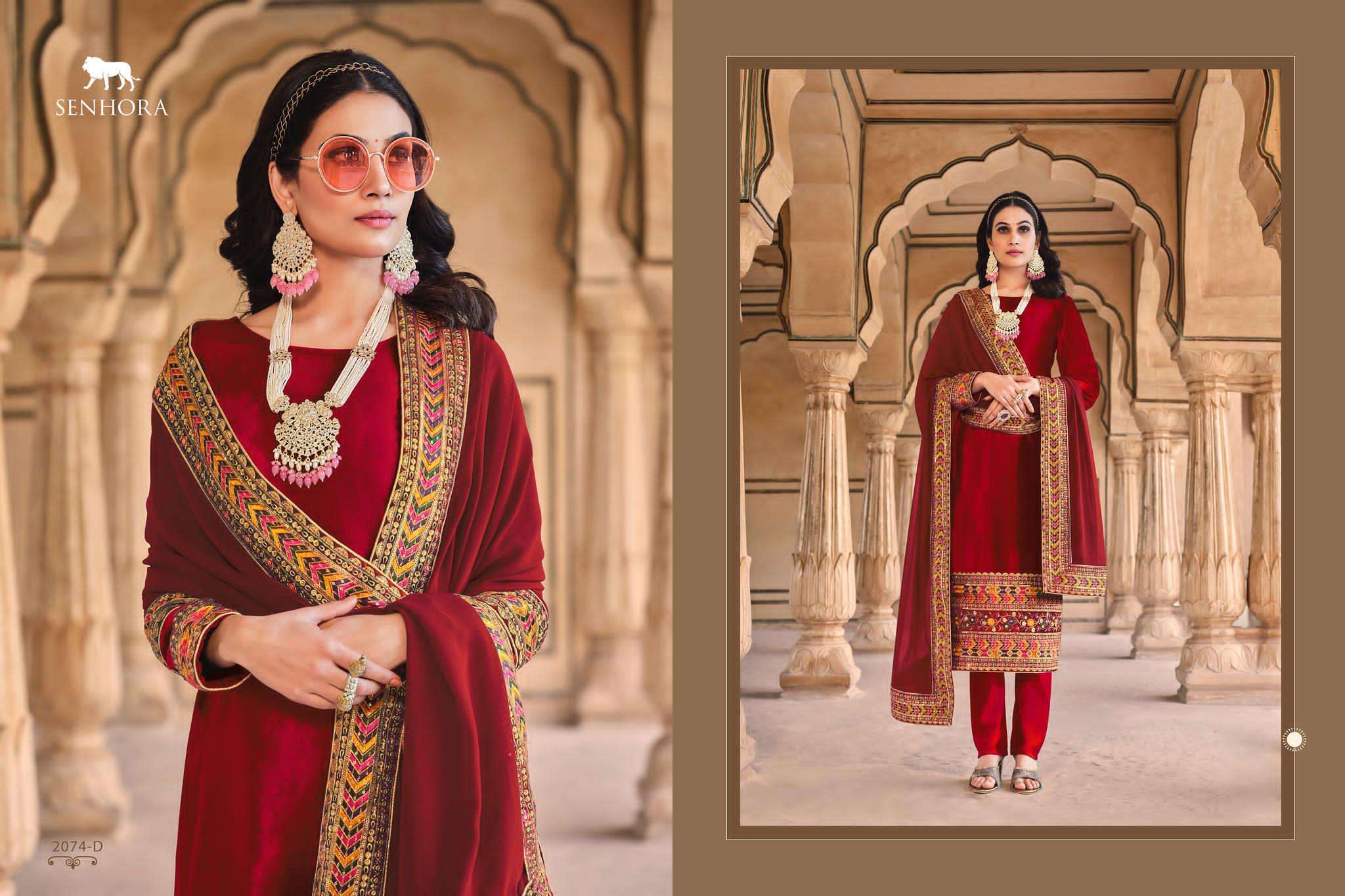 senhora aadhya vol-2 2074 colour series latest wedding wear salwar kameez wholesaler surat gujarat