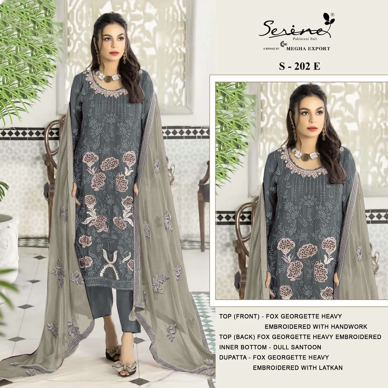 serine 202 colours designer party wear embroidered pakistani salwar kameez wholesaler surat