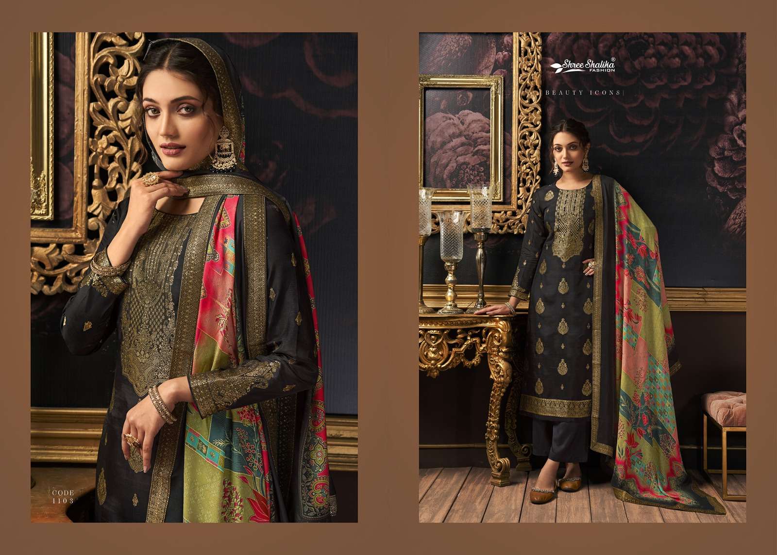 shalika fashion mandakini vol-11 1101-1108 series designer pakistani salwar kameez wholesaler surat gujarat