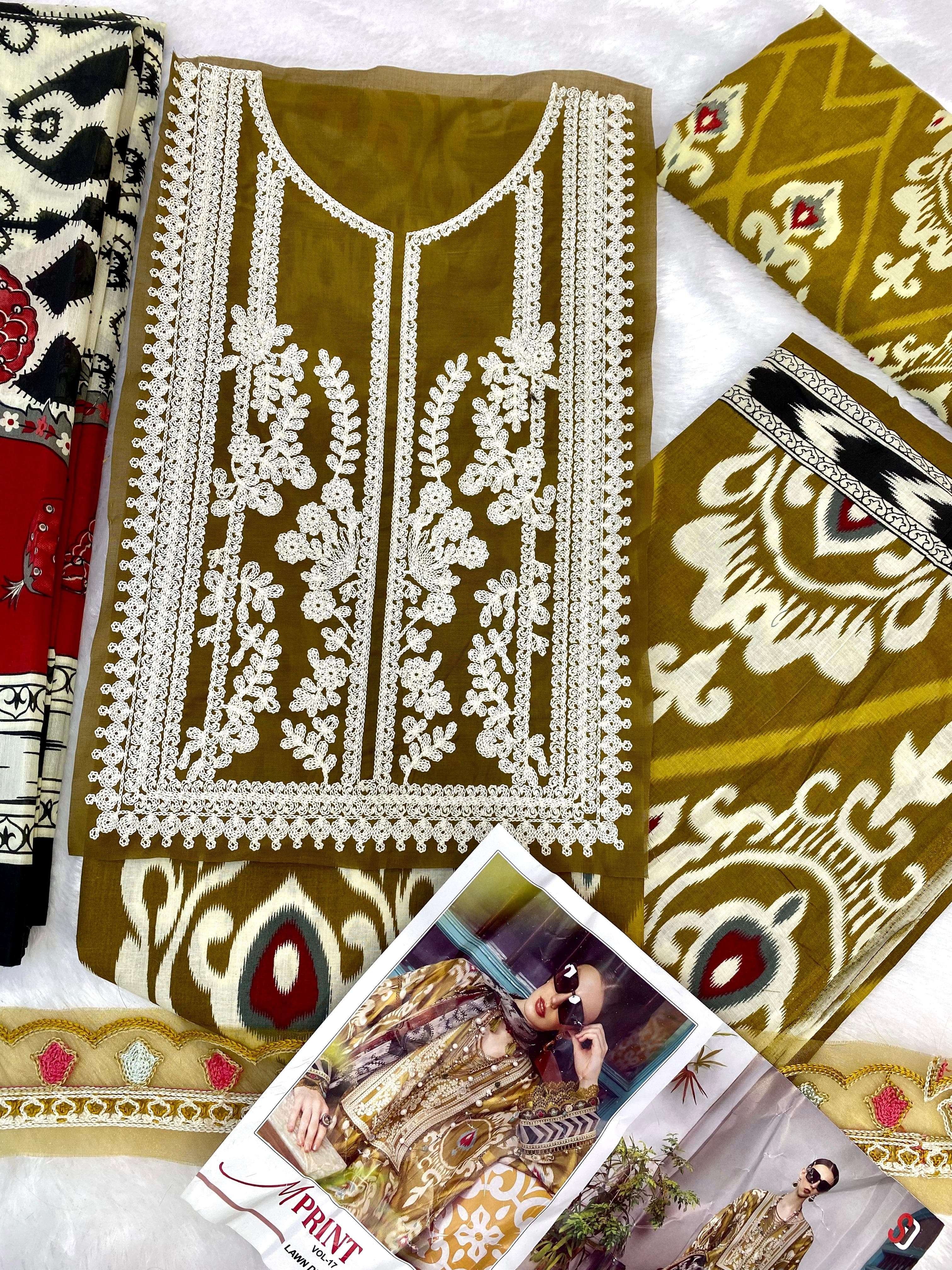 Shraddha Designer M.Print Vol-17 17001-17004 Series Designer cotton Pakistani Salwar Kameez Wholesaler Surat Gujarat