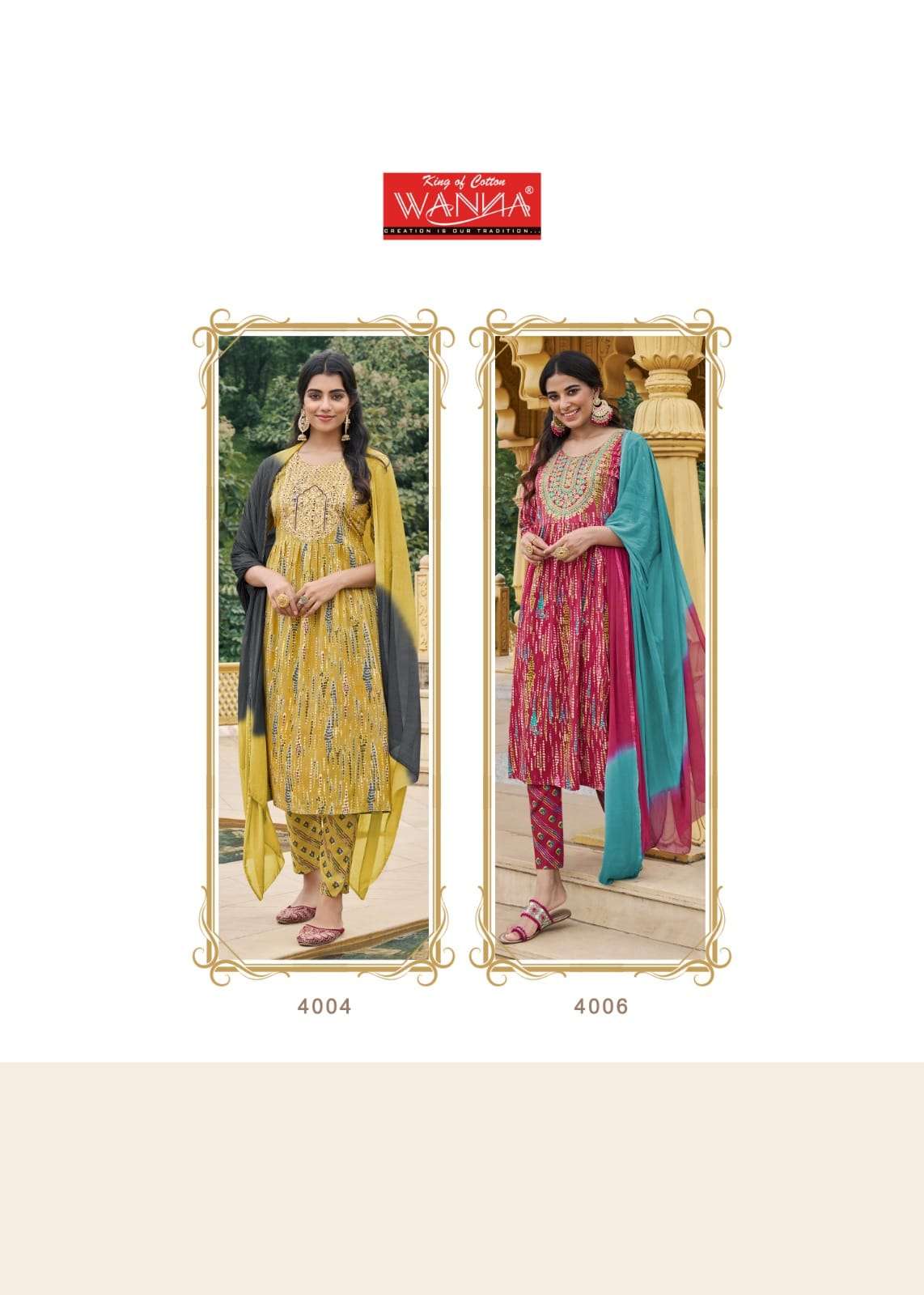 wanna kavya vol-2 4001-4005 series latest designer kurti set wholesaler surat gujarat