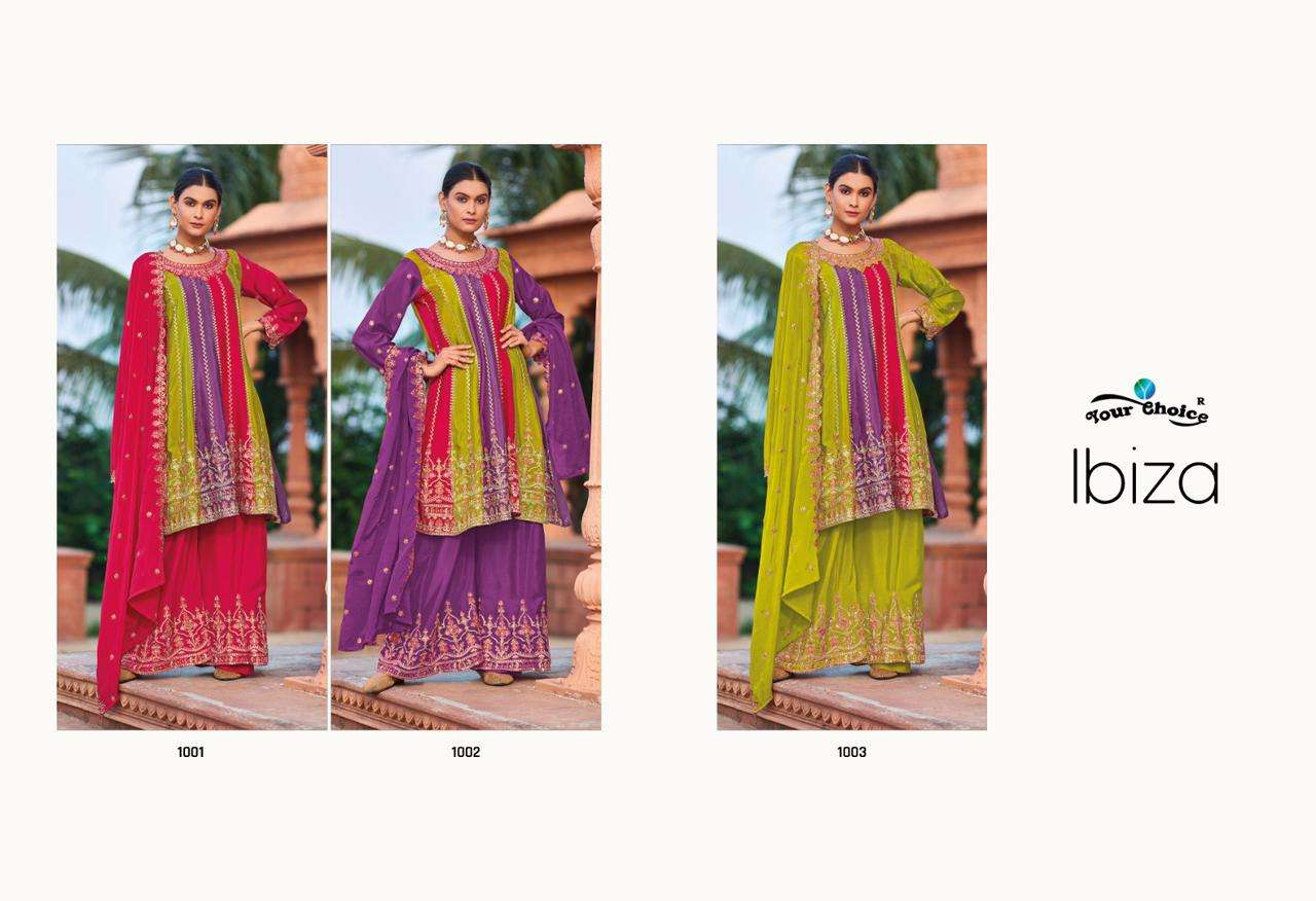 your choice ibiza 1001-1003 series latest designer pakistani salwar kameez wholesaler surat gujarat