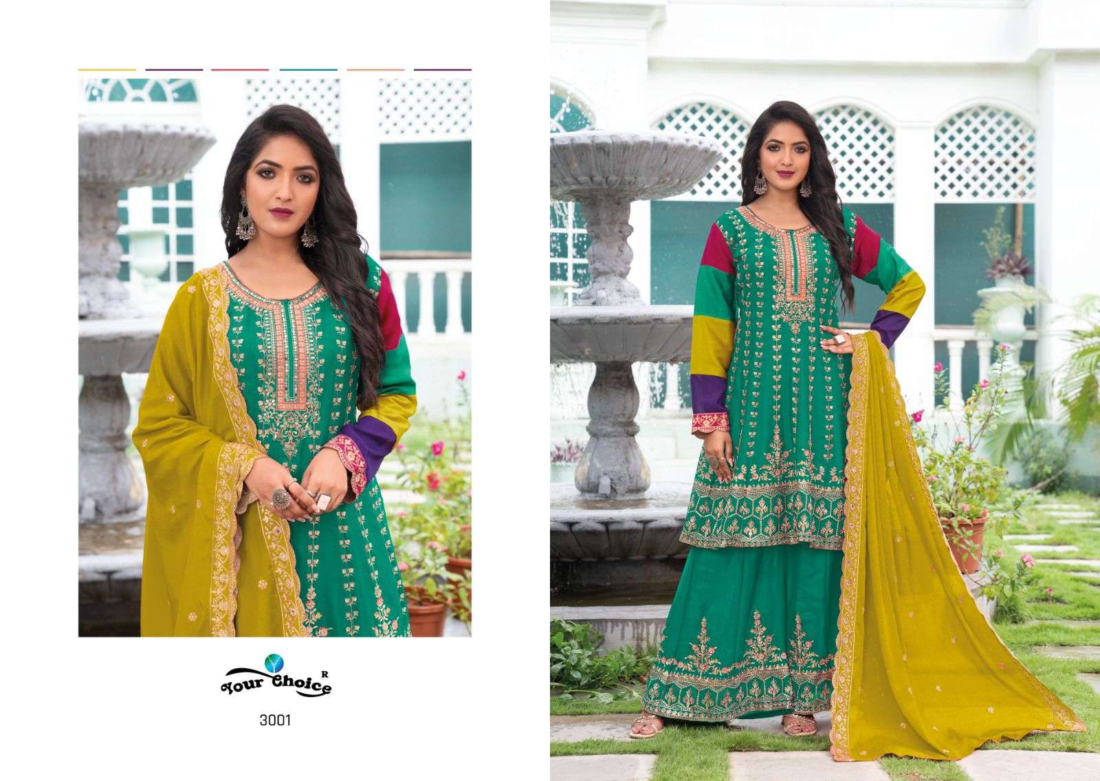 your choice taani 3001-3004 series latest pakistani readymade salwar kameez wholesaler surat gujarat