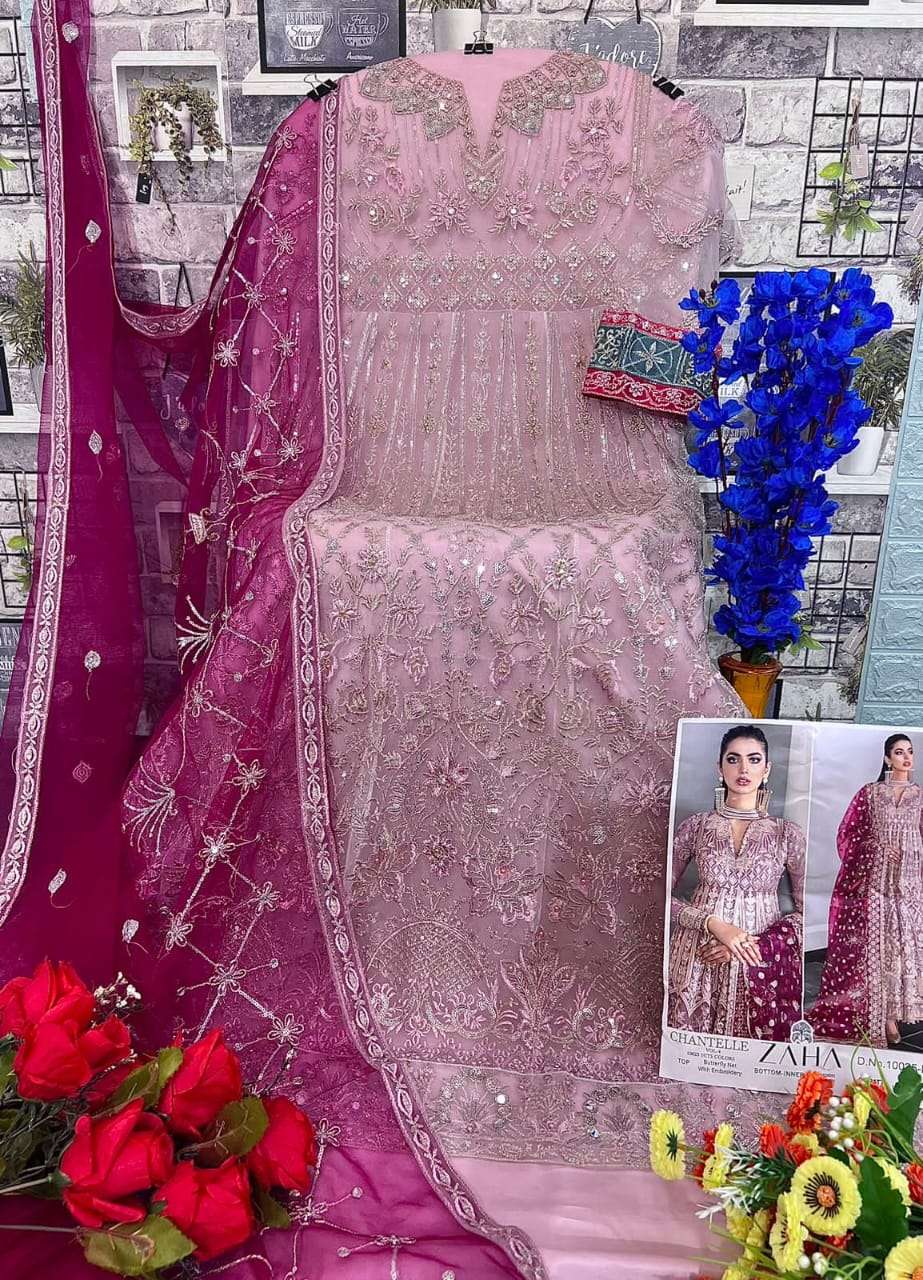 zaha 10025 series butterfly net embroidred designer party wear salwar kameez wholesale dealer online shopping surat 