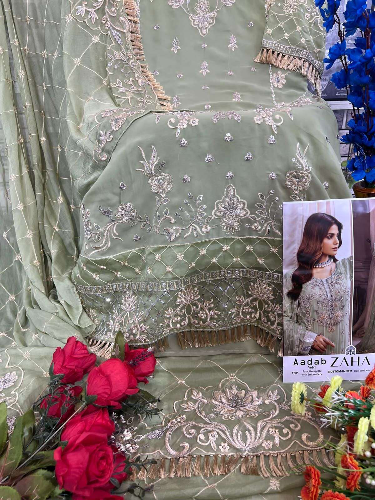 zaha aadab vol-1 10203-10205 series latest pakistani salwar kameez wholesaler surat gujarat