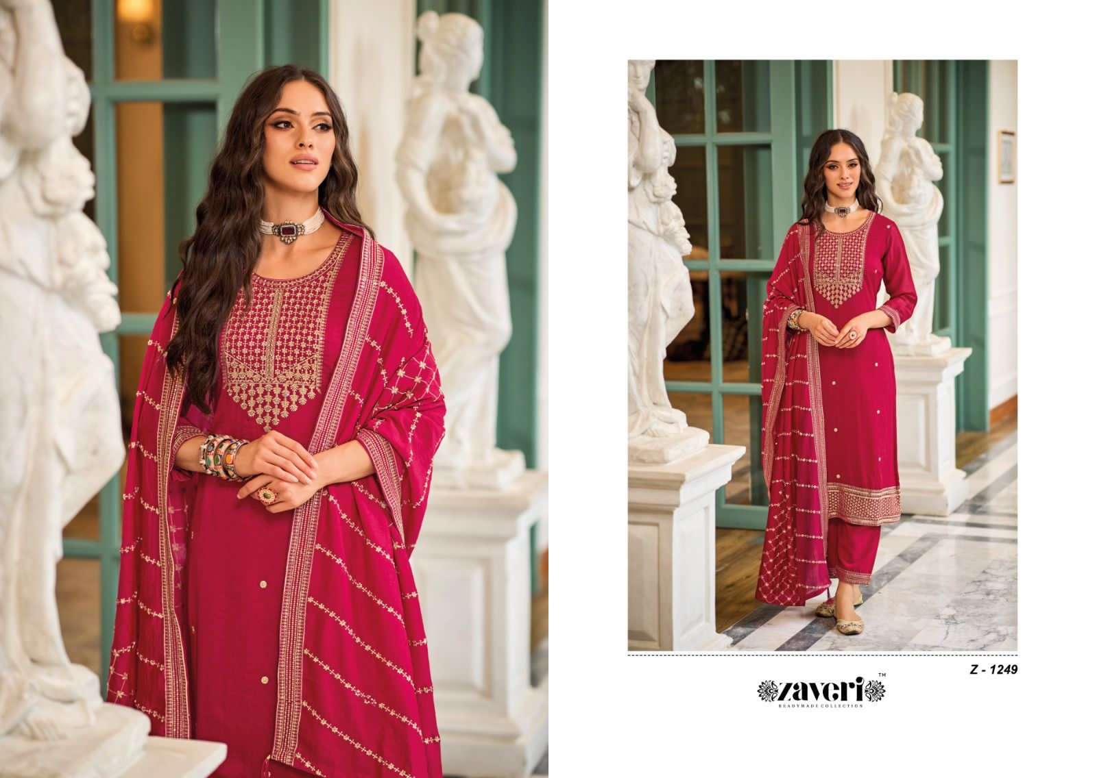 zaveri keya 1248-1249 series latest designer fully stitched salwar kameez wholesaler surat gujarat