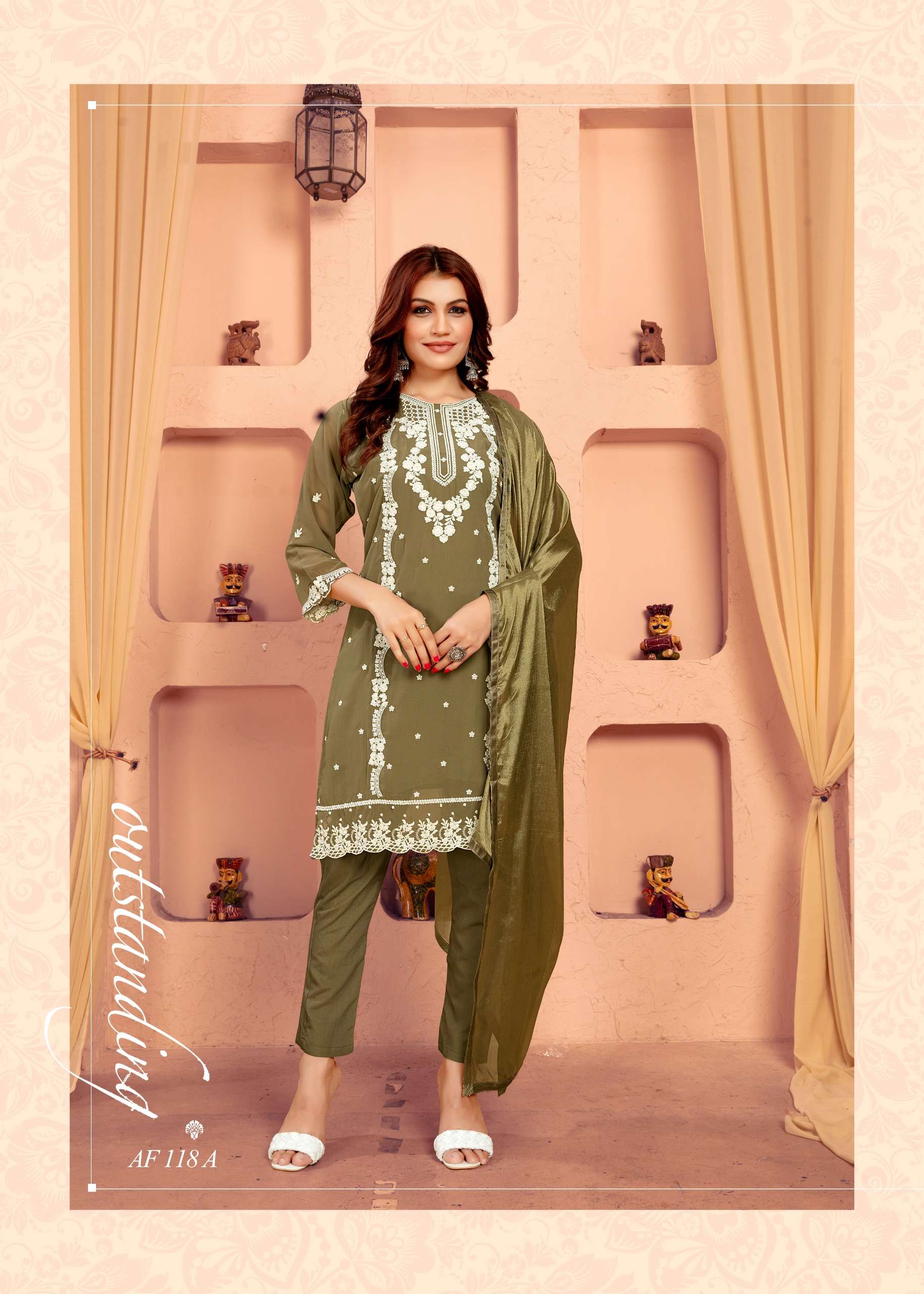 afsana 118 colour series latest designer fancy readymade salwar kameez wholesaler surat gujarat
