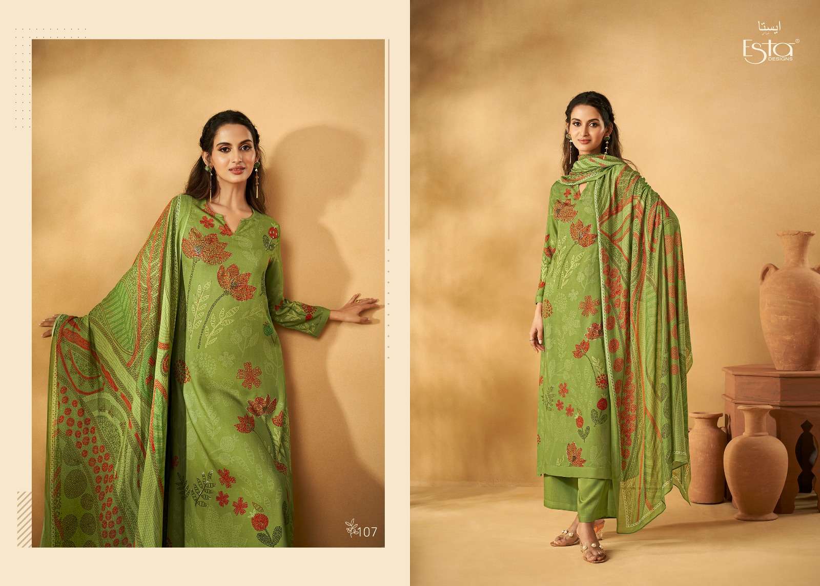 esta designs feedora 101-108 series latest pakistani festive wear salwar kameez wholesaler surat gujarat