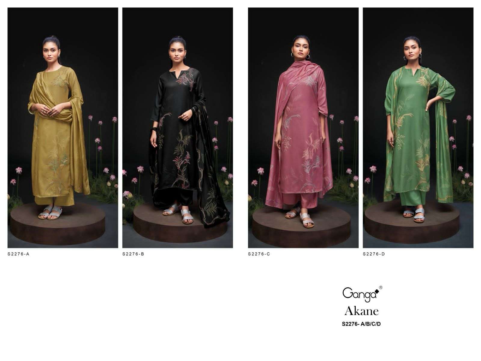 ganga akane 2276 colour series designer wedding wear pakistani salwar kameez wholesaler surat gujarat