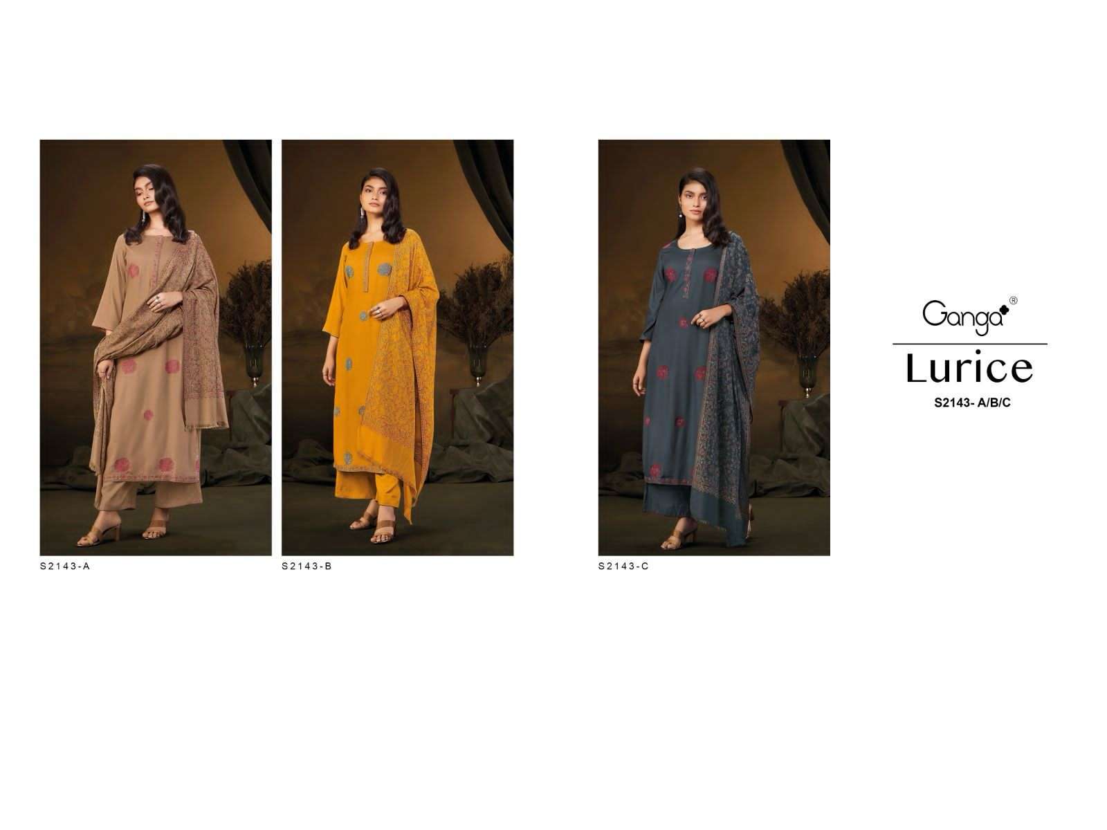 ganga lurice 2143 colour series latest designer pakistani salwar kameez wholesaler surat gujarat