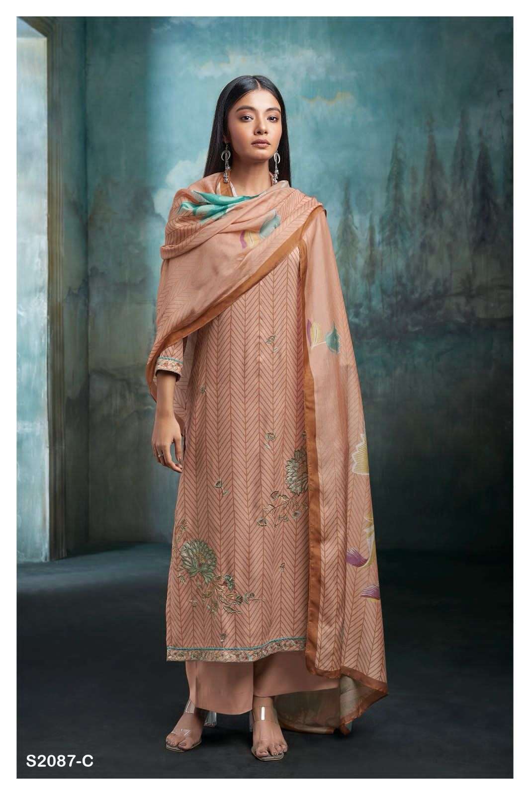 ganga myley 2087 colour series designer wedding wear salwar kameez wholesaler surat gujarat
