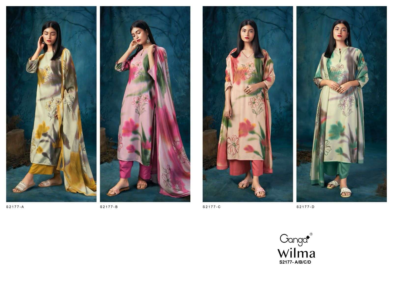 ganga wilma 2177 colour series designer wedding wear pakistani salwar kameez wholesaler surat gujarat
