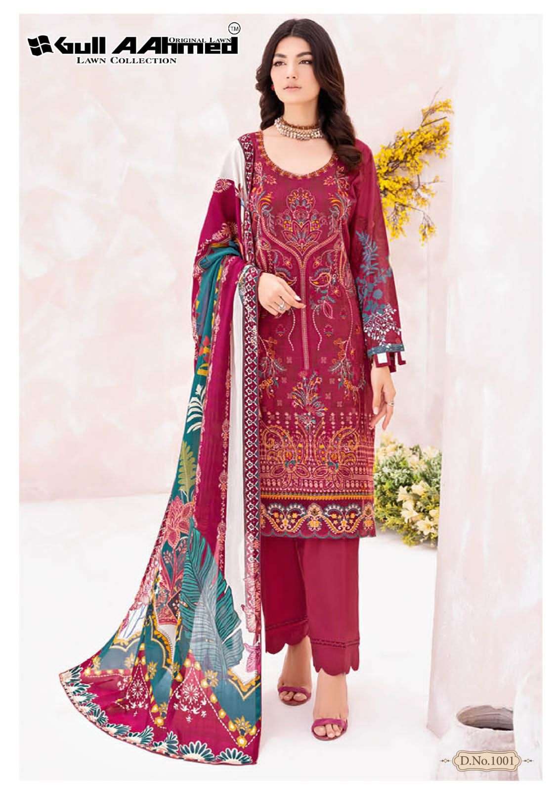 gullaahmed azure luxury lawn collection 1001-1006 series latest pakistani salwar kameez wholesaler surat gujarat