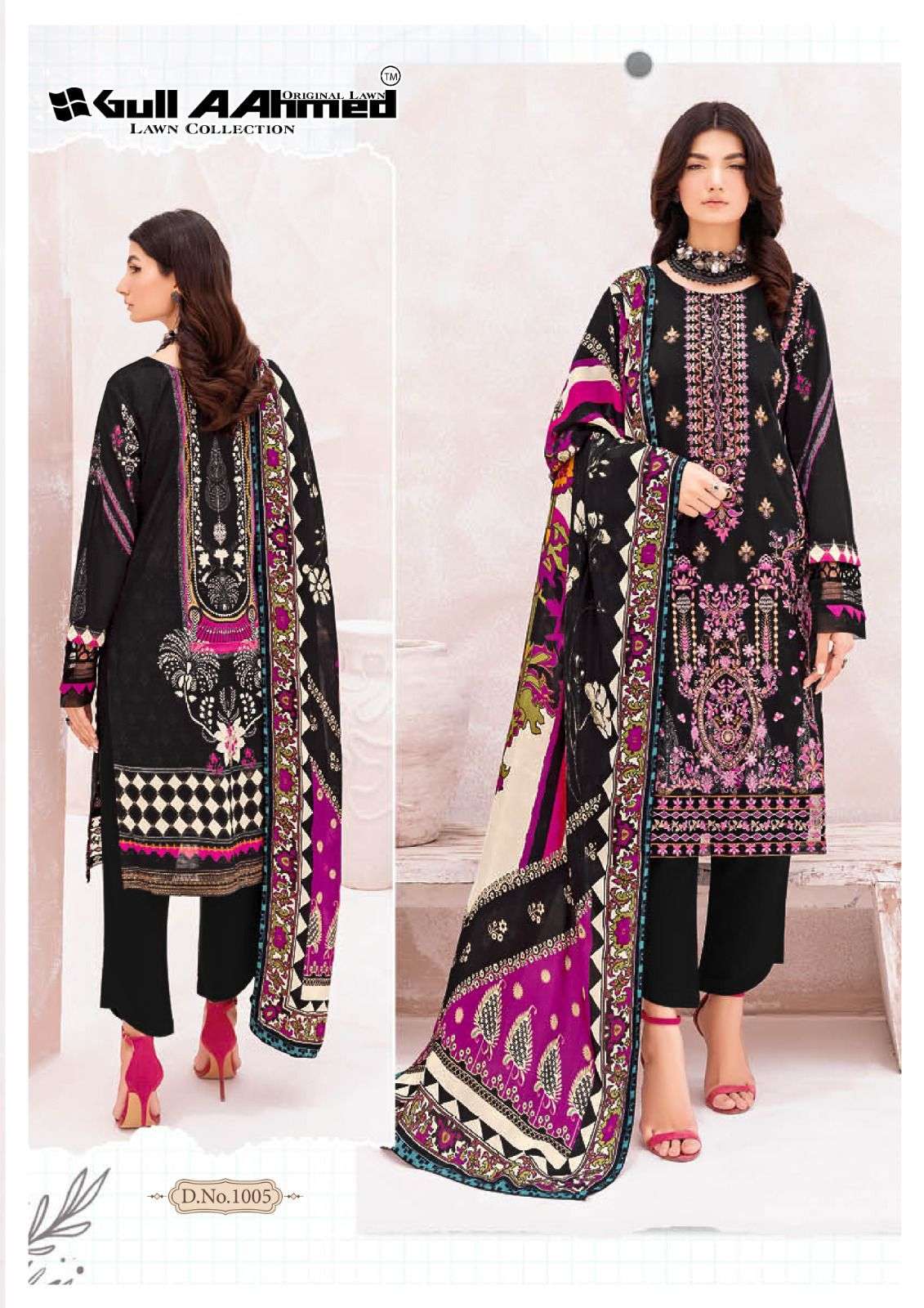 gullaahmed azure luxury lawn collection 1001-1006 series latest pakistani salwar kameez wholesaler surat gujarat