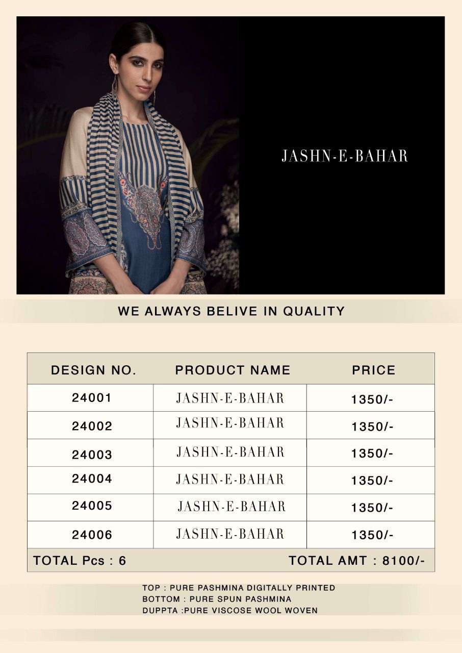 kesar jashn-e-bahar 24001-24006 series latest pakistani salwar kameez wholesaler surat gujarat