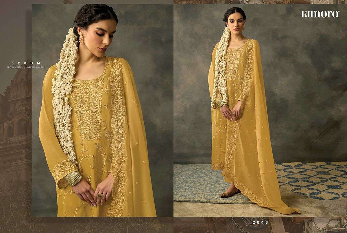 kimora begum 2041-2048 series pure organza embroidred party wear suits online rate surat 