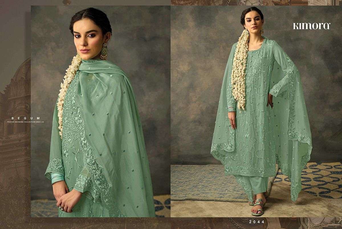 kimora begum 2041-2048 series pure organza embroidred party wear suits online rate surat 