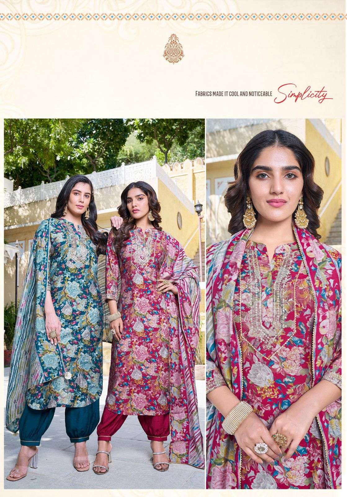 ladies flavour saachi 1101-1104 series latest designer kurti set wholesaler surat gujarat