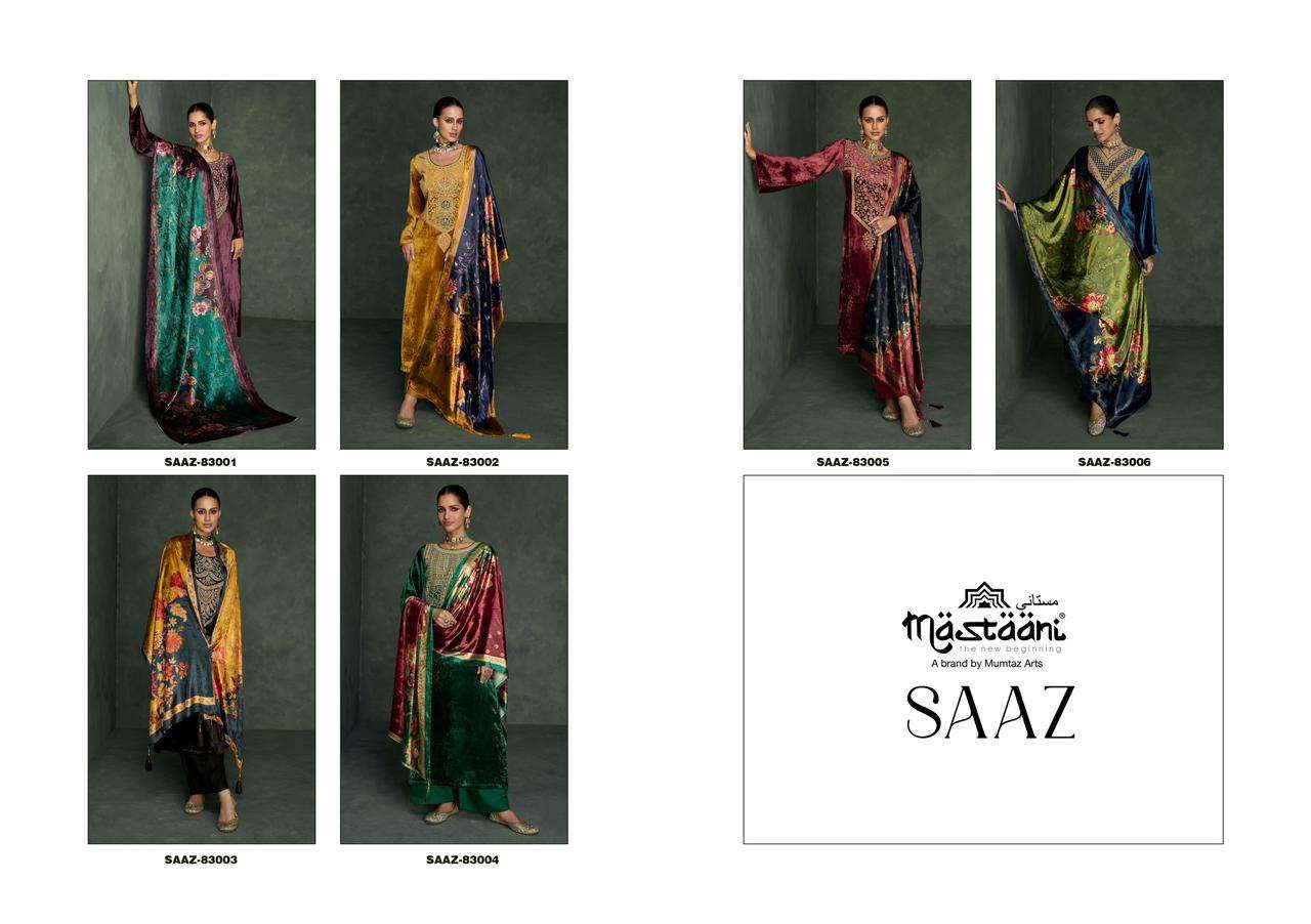 mumtaz arts mastaani saaz 83001-83006 series designer latest salwar kameez wholesaler surat gujarat