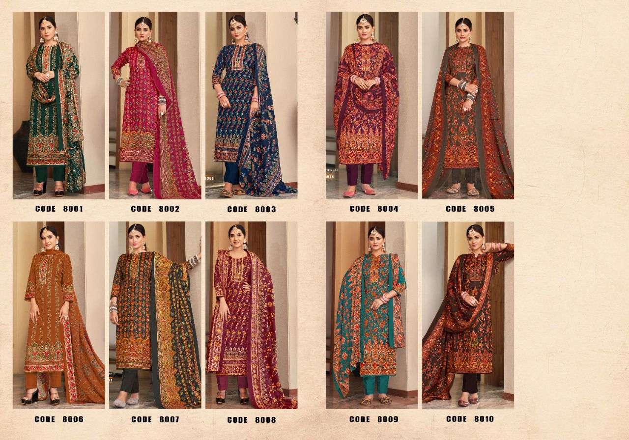 radha fab kashmir ki kali vol-8 8001-8010 series latest designer salwar kameez wholesaler surat gujarat