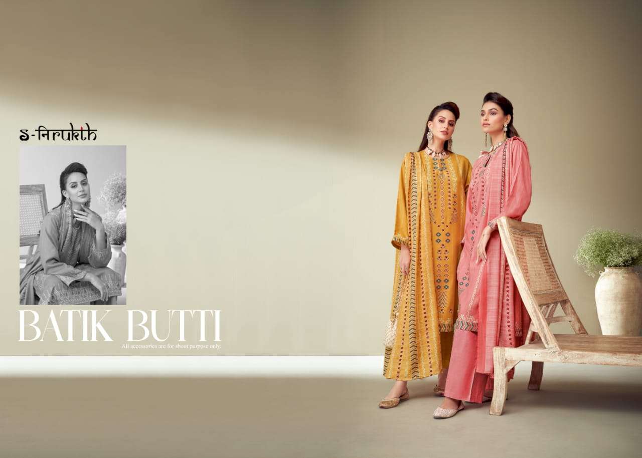 s-nirukth batik butti latest designer wedding wear salwar kameez at wholesale rate surat gujarat