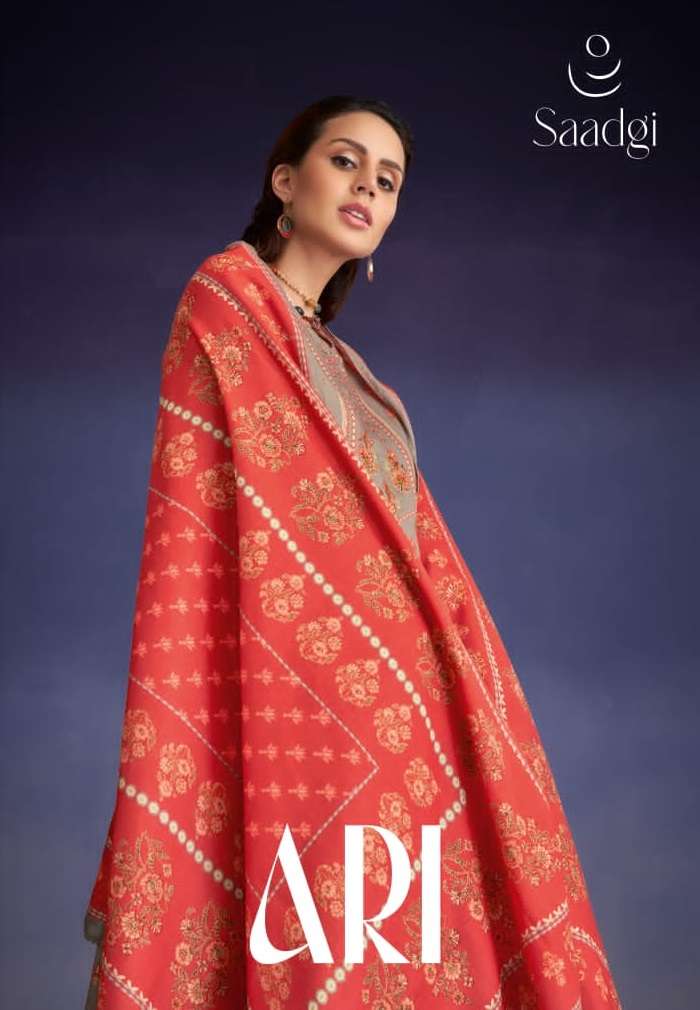 saadgi ari latest special festive wear straight cut suit at wholesaler price gujarat india