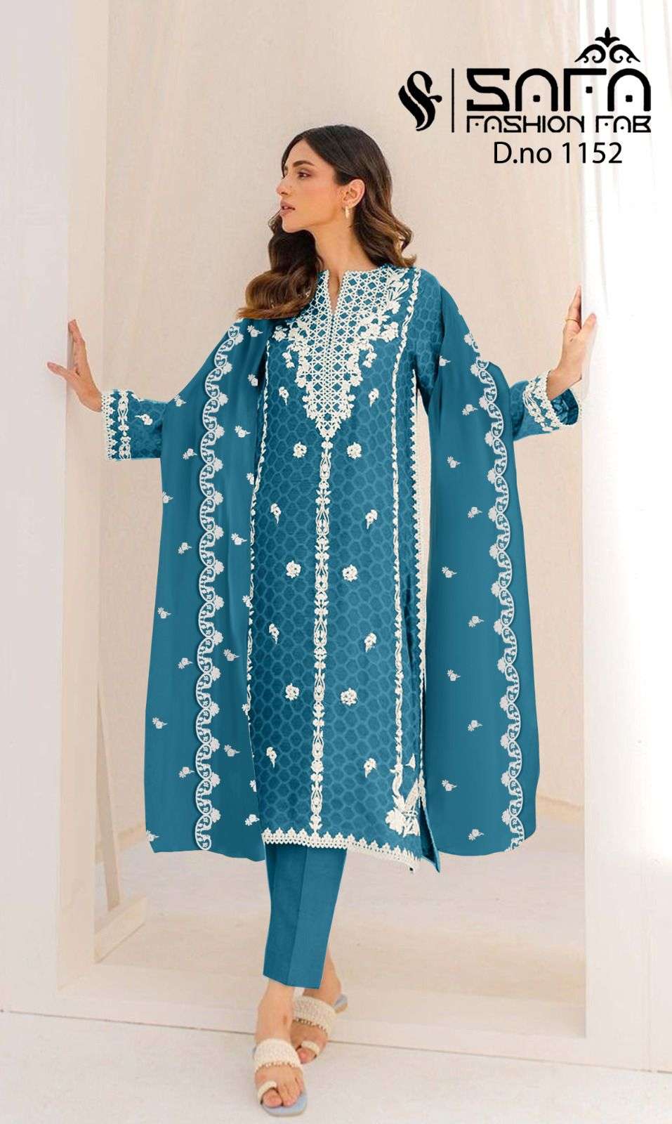 safa 1152 colour fully stitched pakistani suit with embroidery work wholesaler surat gujarat