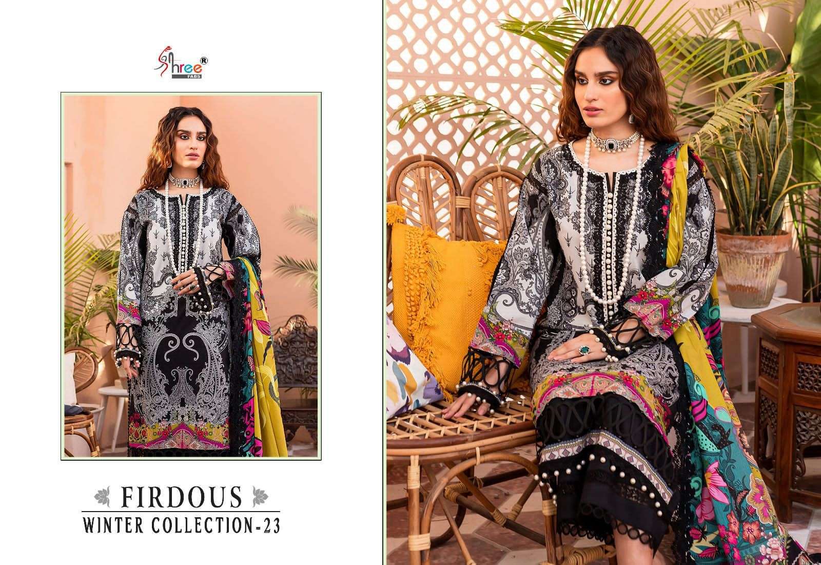 shree fab firdous winter collection-23 3322-3329 series designer fancy pakistani salwar kameez wholesaler surat