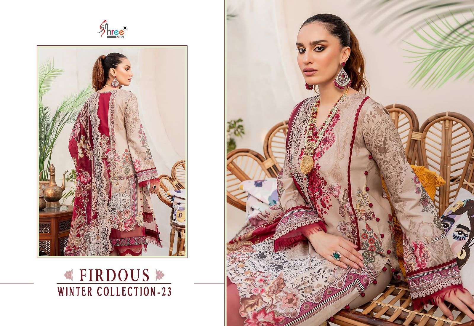 shree fab firdous winter collection-23 3322-3329 series designer fancy pakistani salwar kameez wholesaler surat