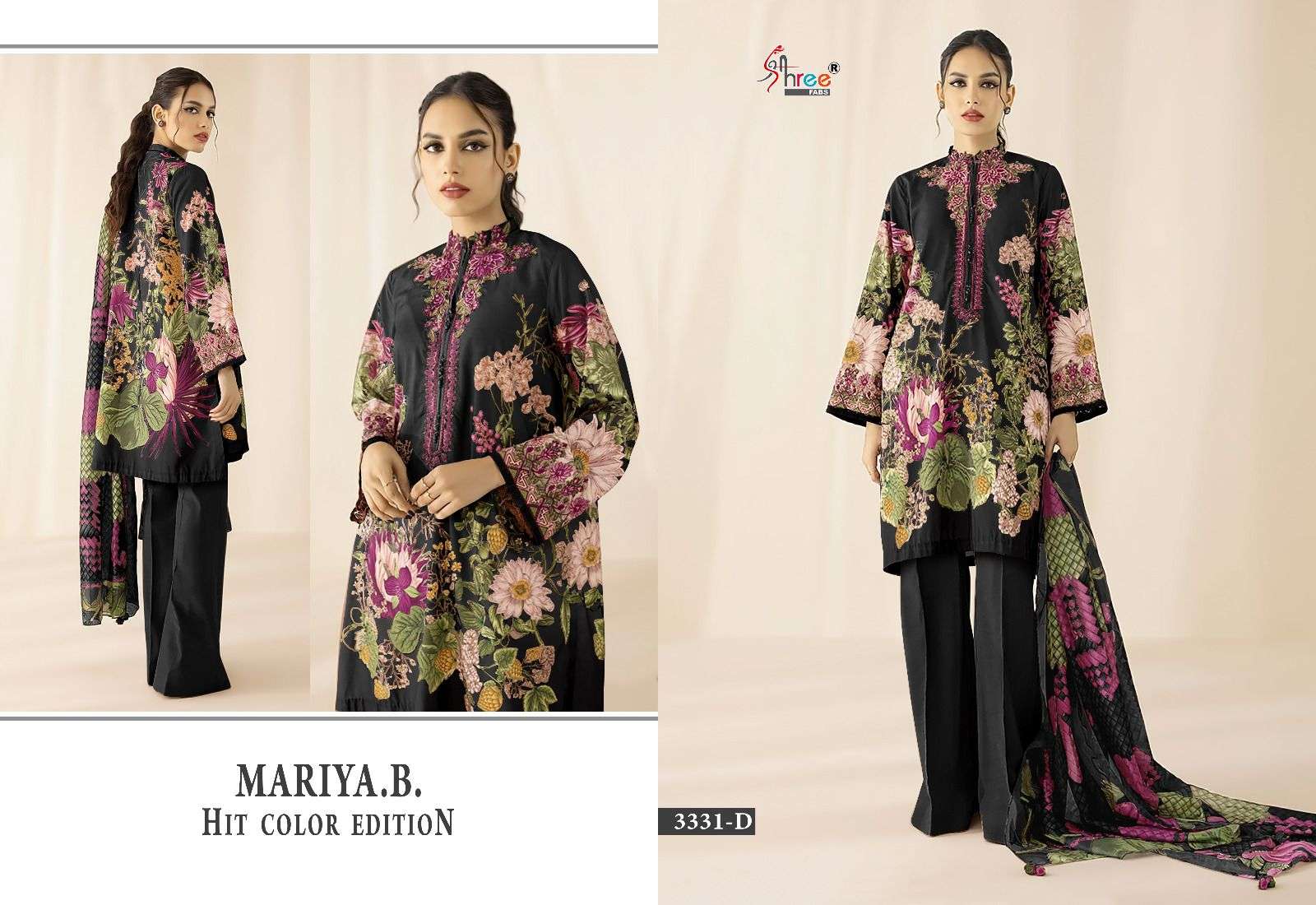 shree fabs maria b 3331 colour series designer festive wear pakistani suit wholesaler surat gujarat