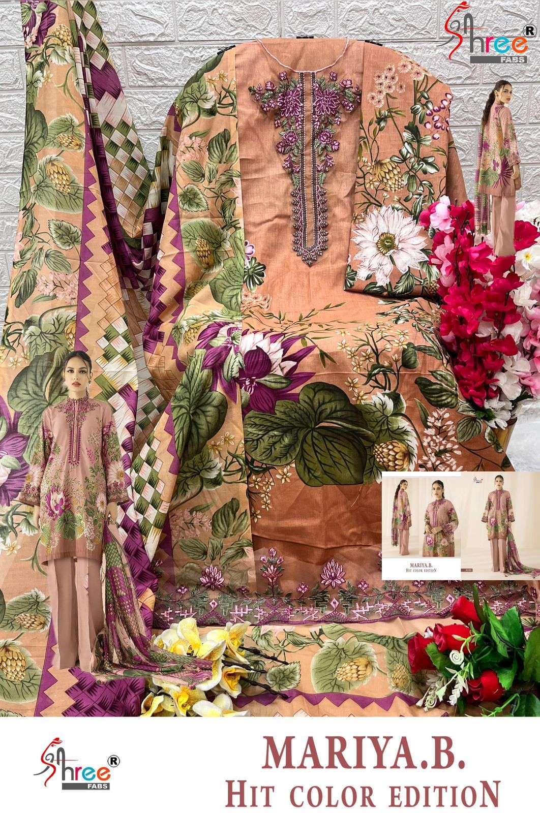 shree fabs maria b 3331 colour series designer wedding wear pakistani suit wholesaler surat gujarat