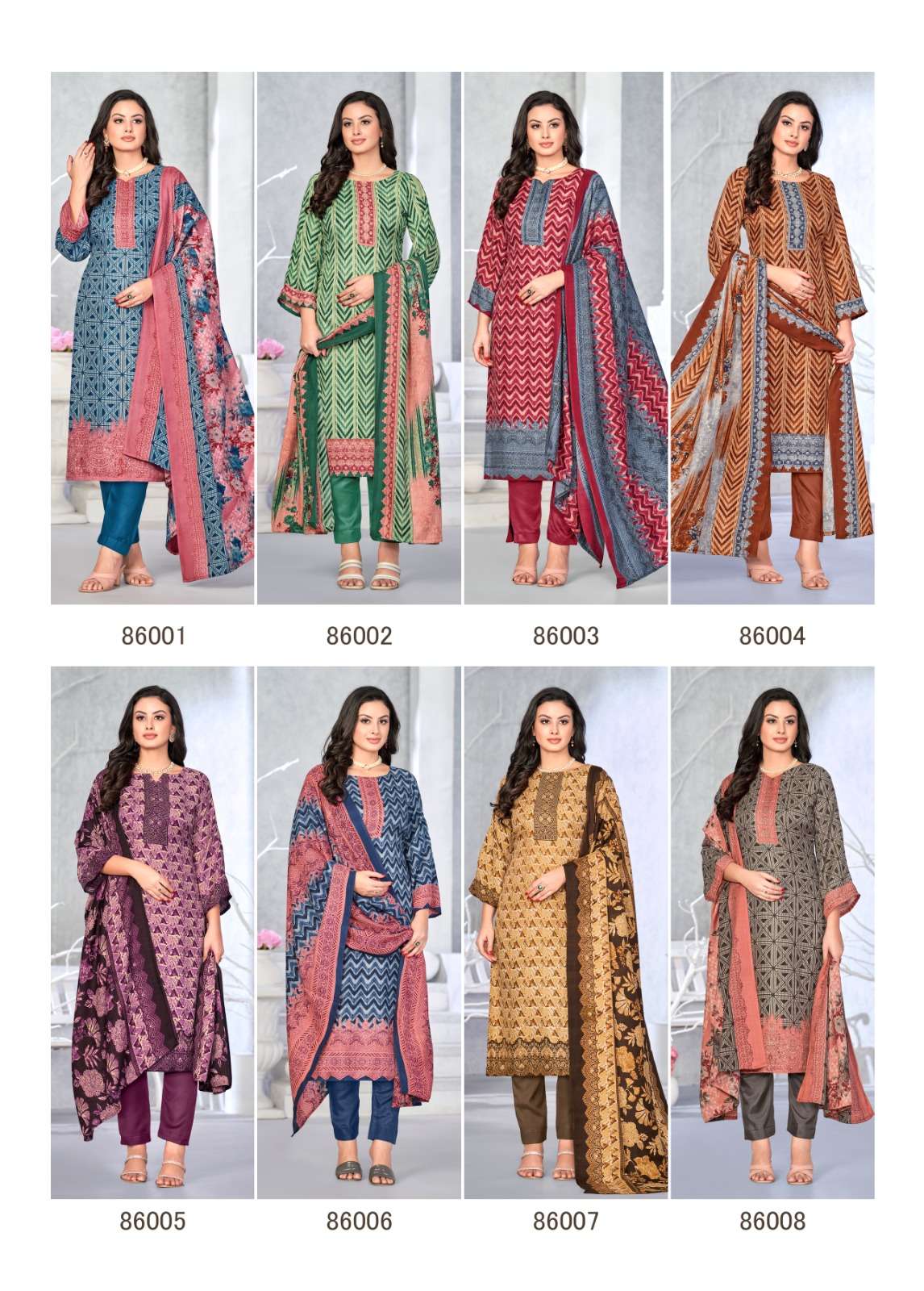 skt suits woolen queen 86001-86008 series latest festivewear designer salwar kameez wholesaler surat gujarat