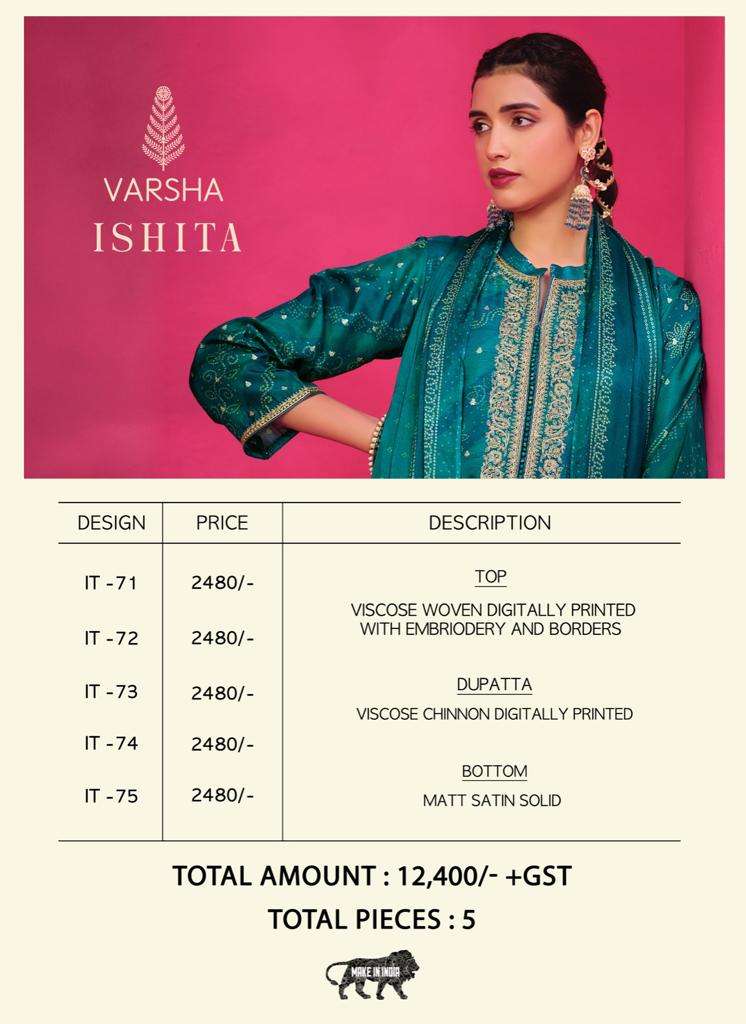 varsha fashion ishita latest designer fancy pakistani salwar kameez wholesaler surat gujarat