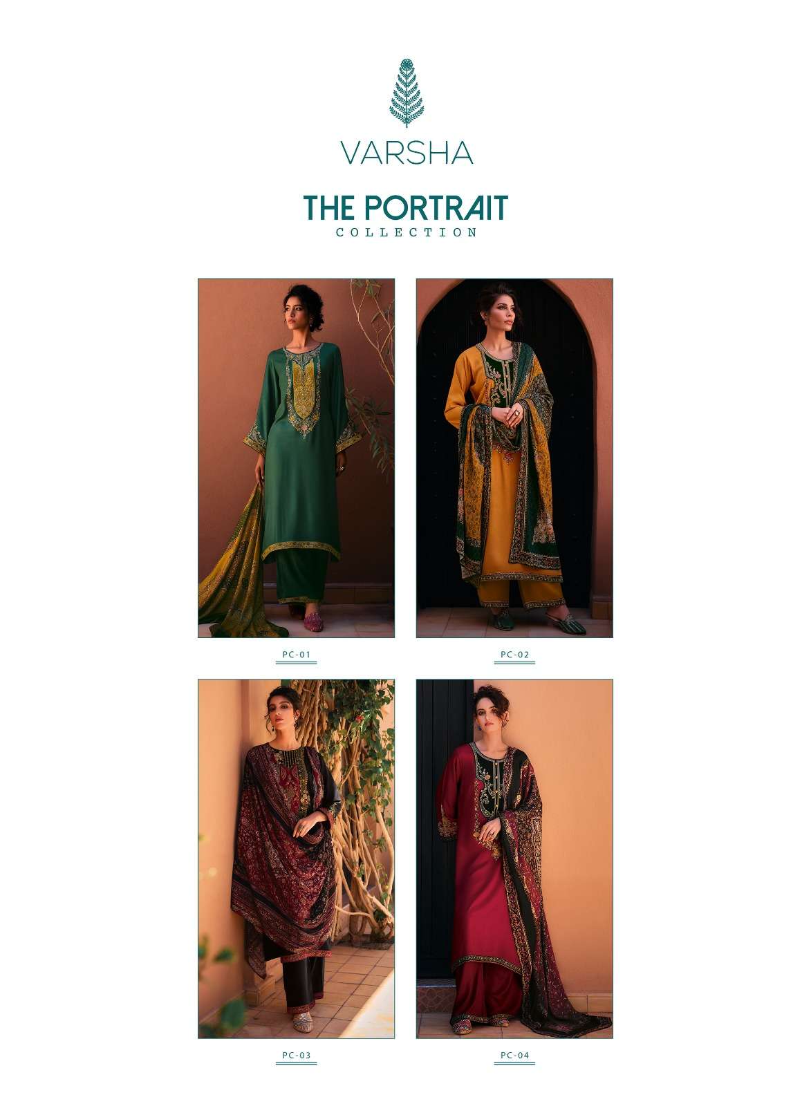 varsha fashion the potrait collection latest designer fancy pakistani salwar kameez wholesaler surat gujarat