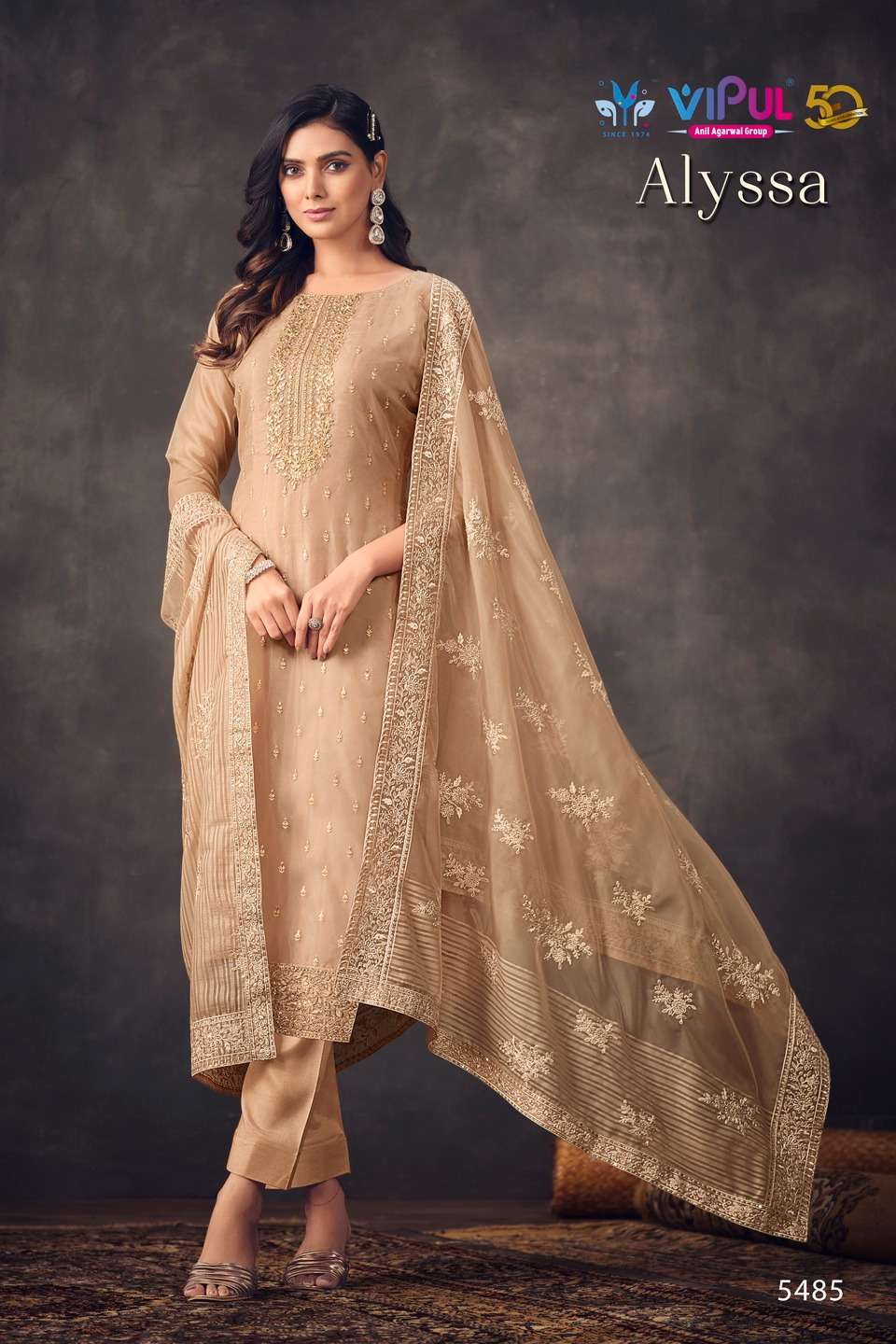 vipul fashion alyssa 5481-5486 series latest designer straight cut salwar kameez wholesaler surat gujarat