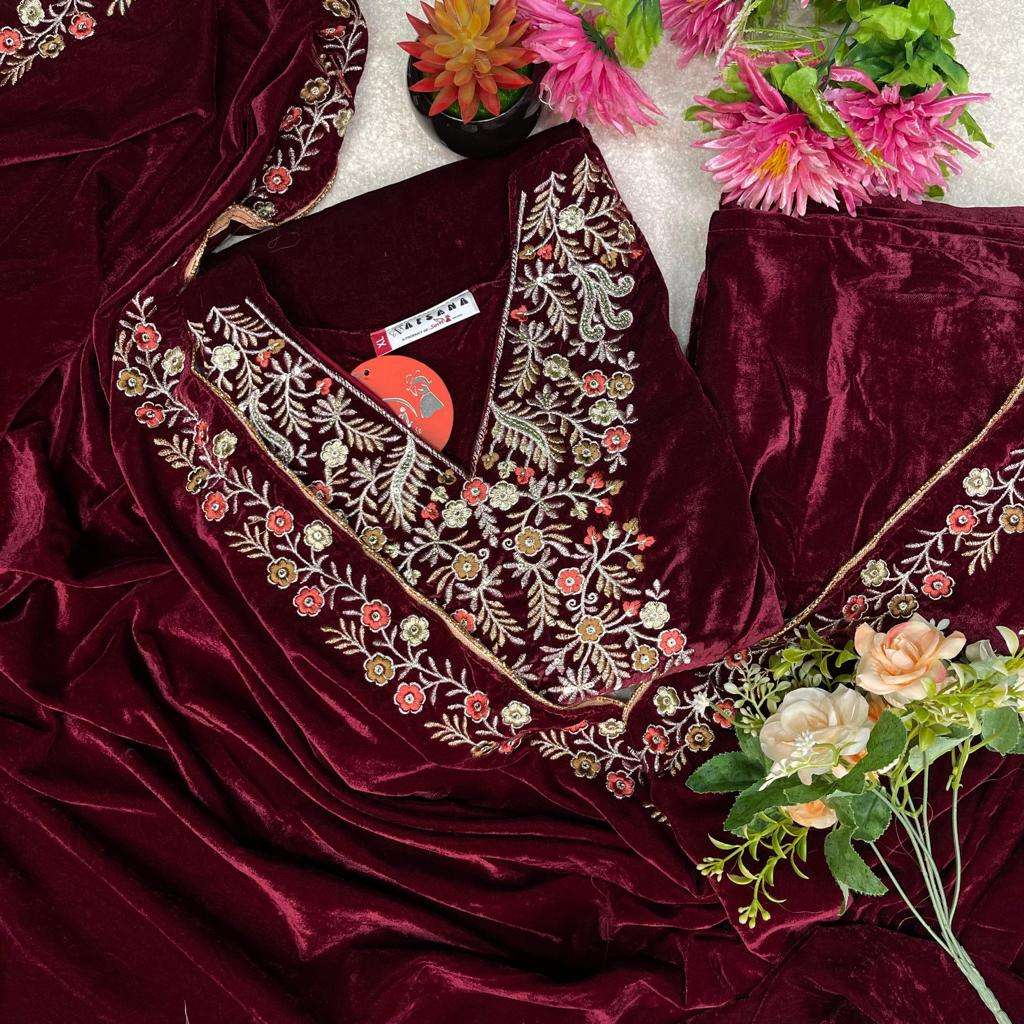 Afsana amara 2024 velver designer readymade salwar suits winter collection at wholesale price