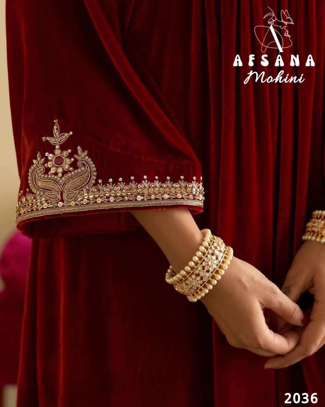 afsana mohini 2037 design velvet designer readymade salwar suits wholesale collection