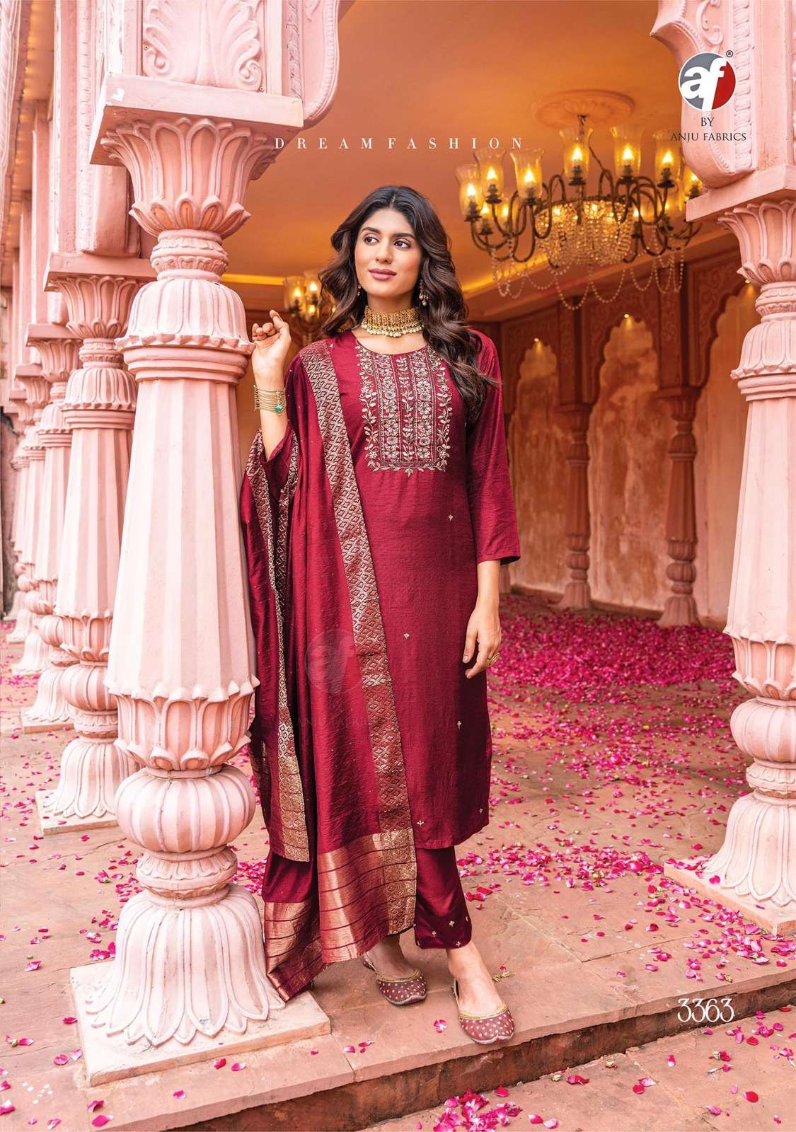 anju fabrics ghunghat vol-9 3361-3366 series latest designer kurti set wholesaler surat gujarat