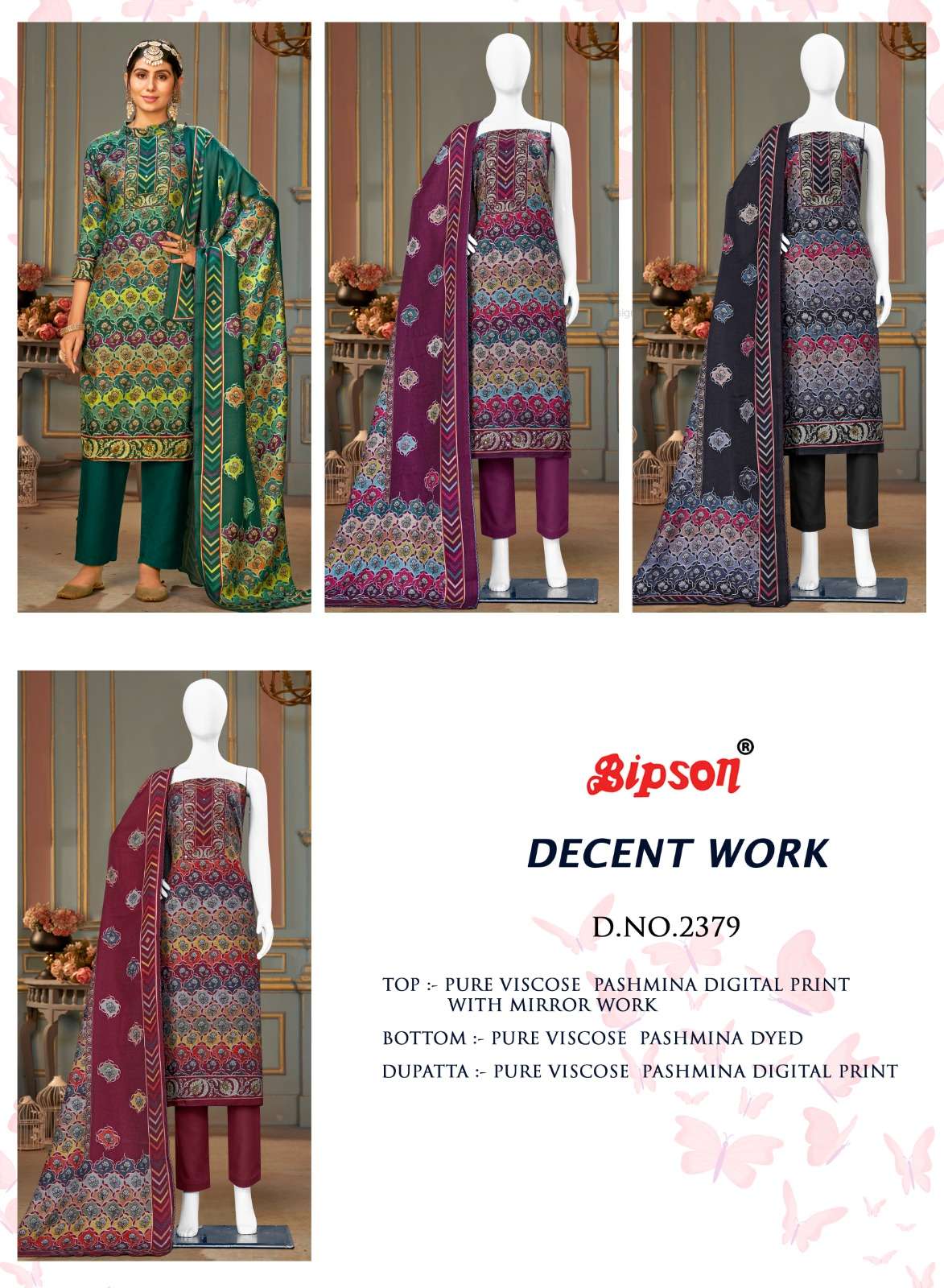 bipson decent work 2379 colour series designer pakistani salwar kameez wholesaler surat