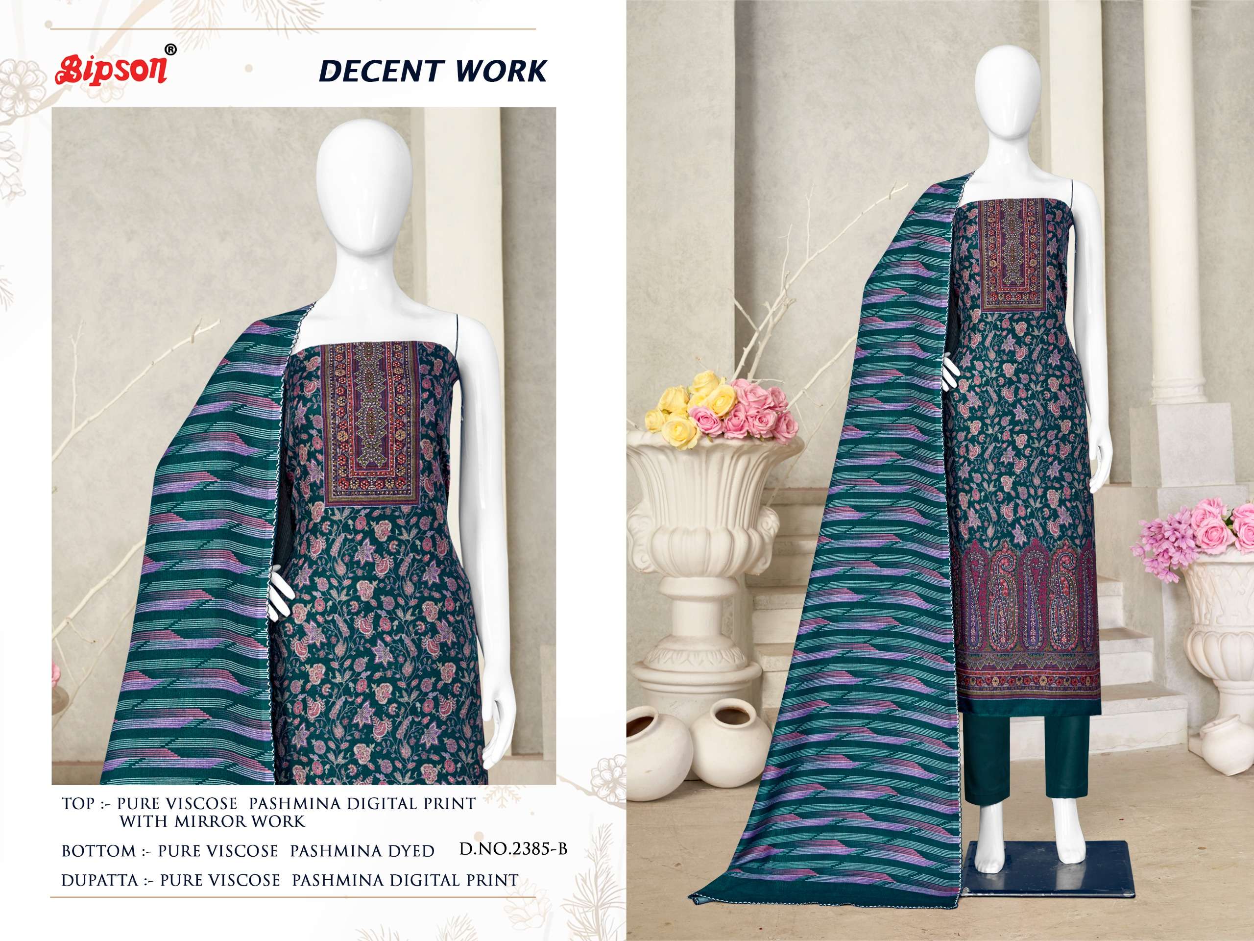 bipson decent work 2385 colour series by bipson latest wedding wear pakistani salwar kameez wholesaler surat
