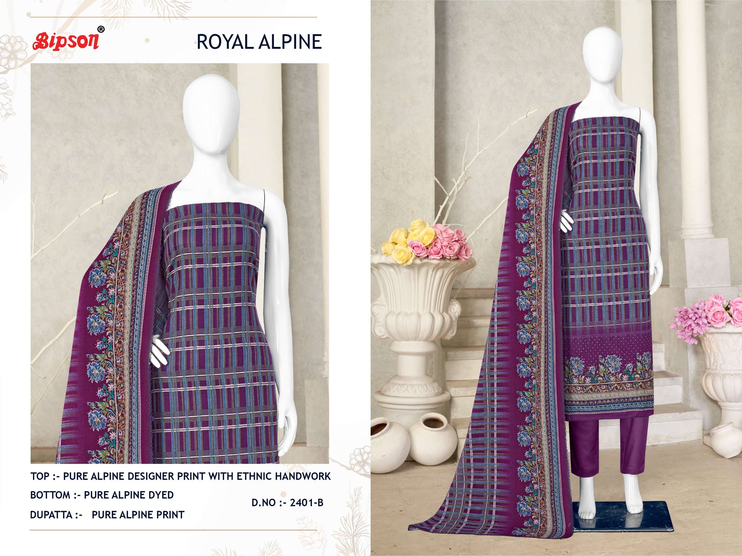 bipson royal alpine 2401 colour series latest designer party wear suit wholesaler surat gujarat