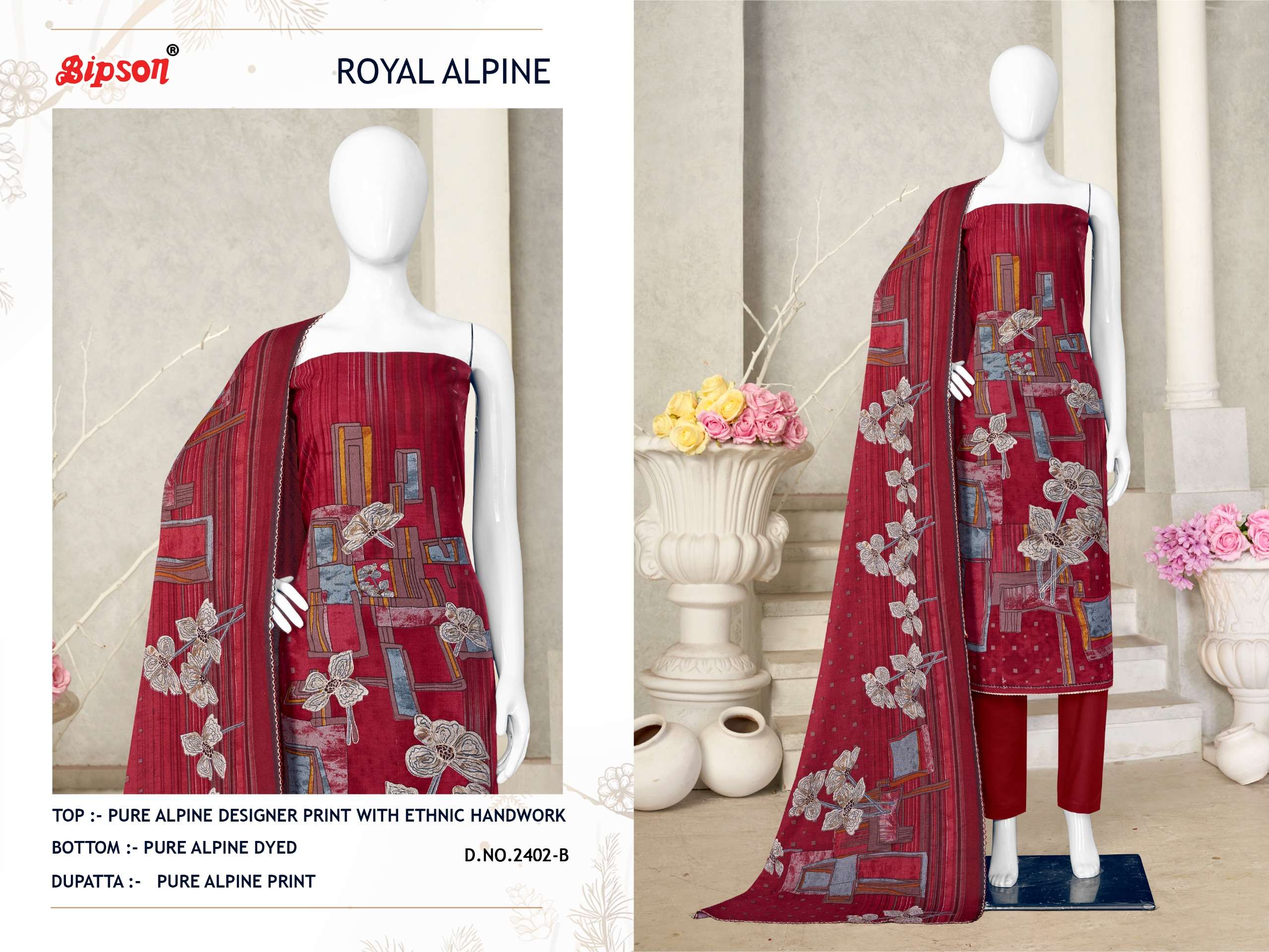 bipson royal alpine 2402 colour series designer pakistani salwar kameez wholesaler surat