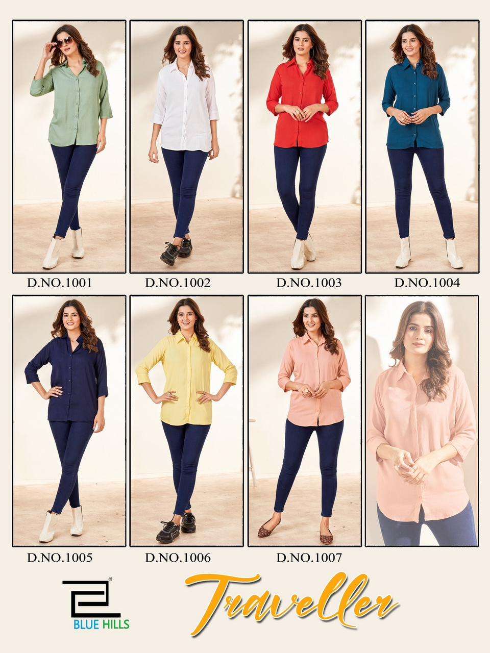 bluehills traveller 1001-1008 series designer latest fancy women  shirt wholesaler surat gujarat