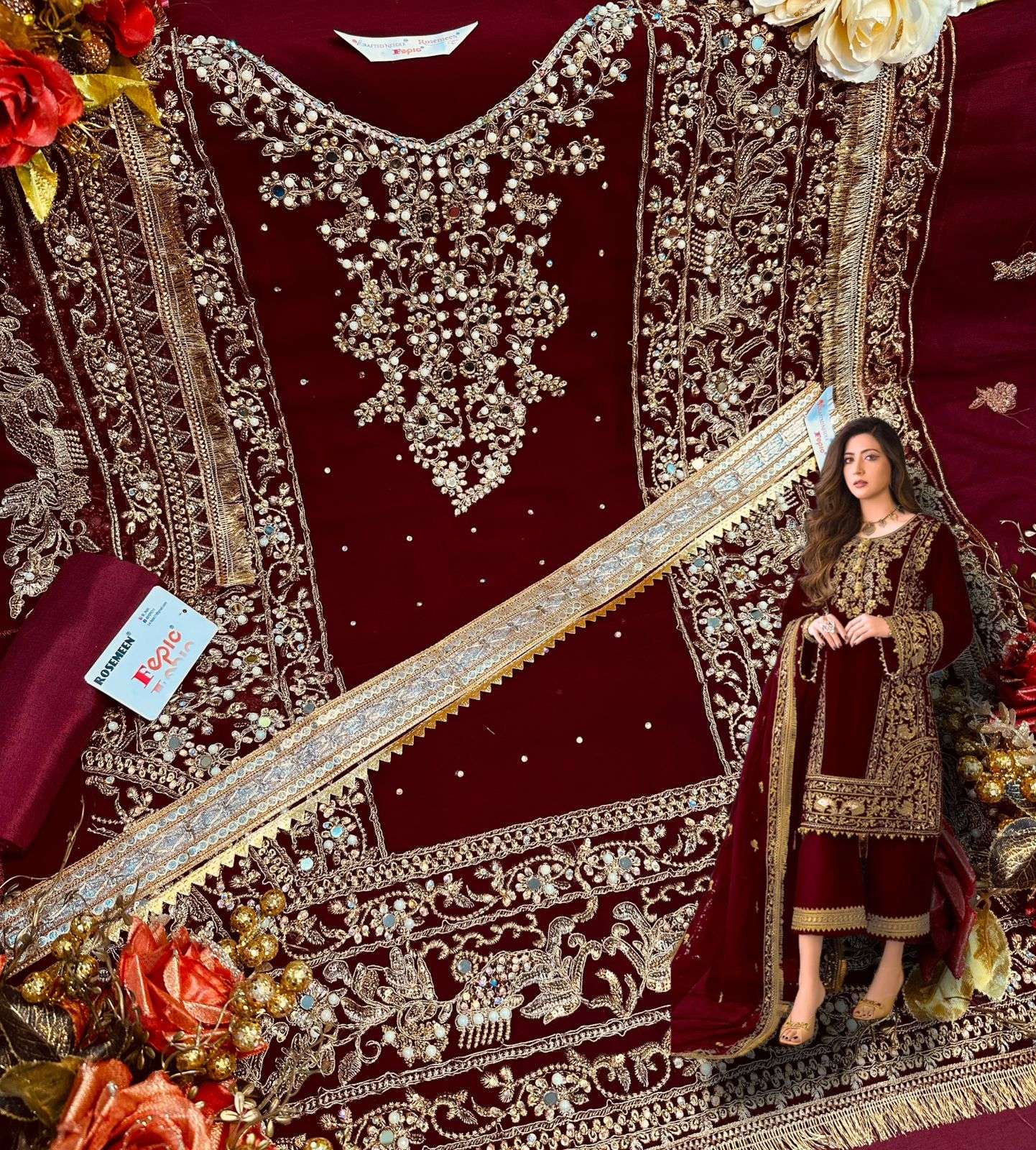 fepic rosemeen 1221 colour series designer pakistani salwar kameez wholesaler surat gujarat