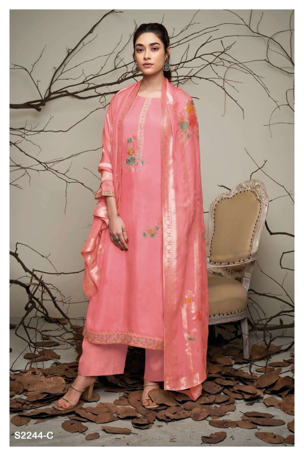 ganga georgia 2244 colour series designer wedding wear salwar kameez wholesaler surat gujarat
