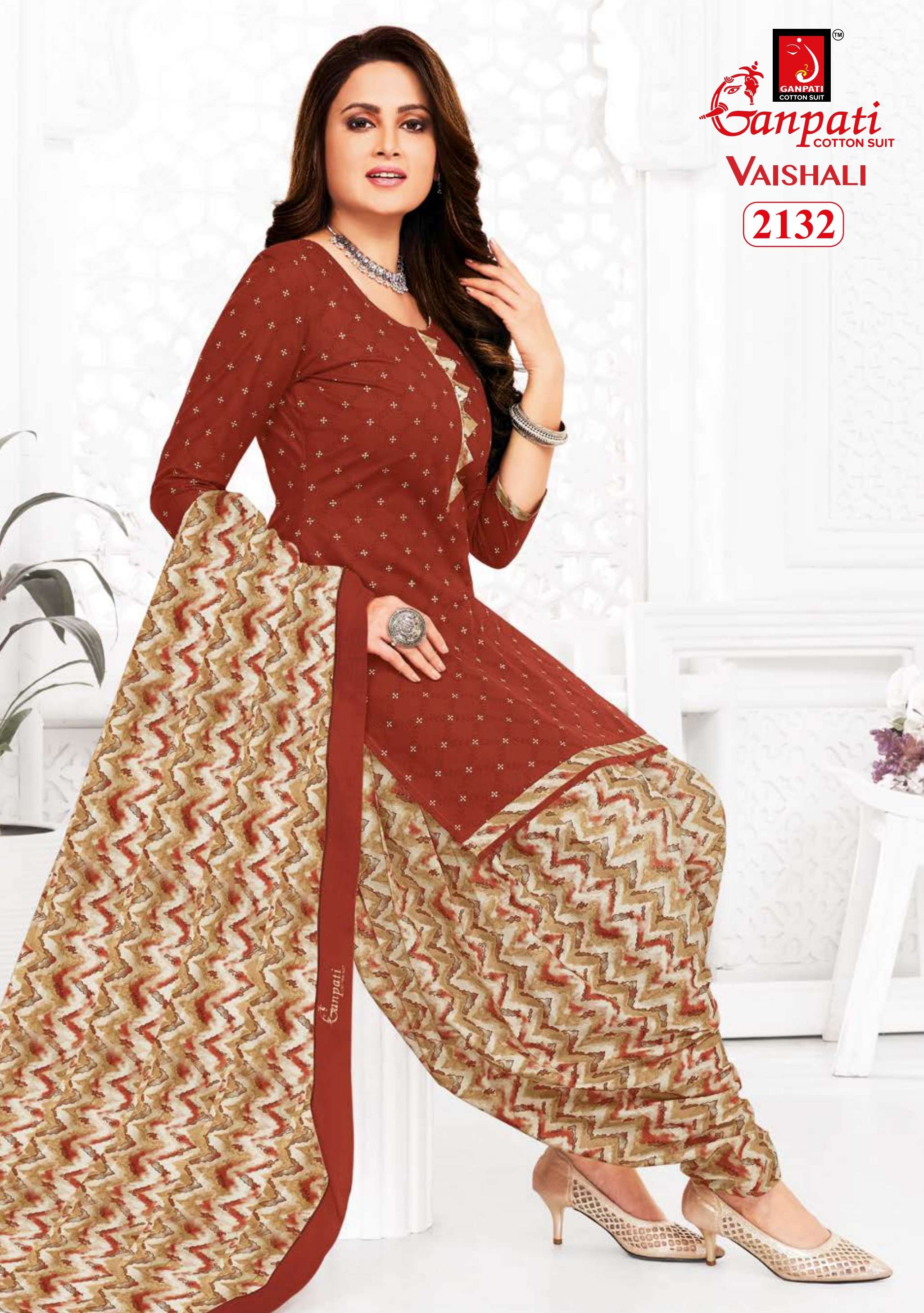 ganpati cotton suits vaishali patiyala vol-7 series patiyala cotton salwar kameez wholesaler surat gujarat