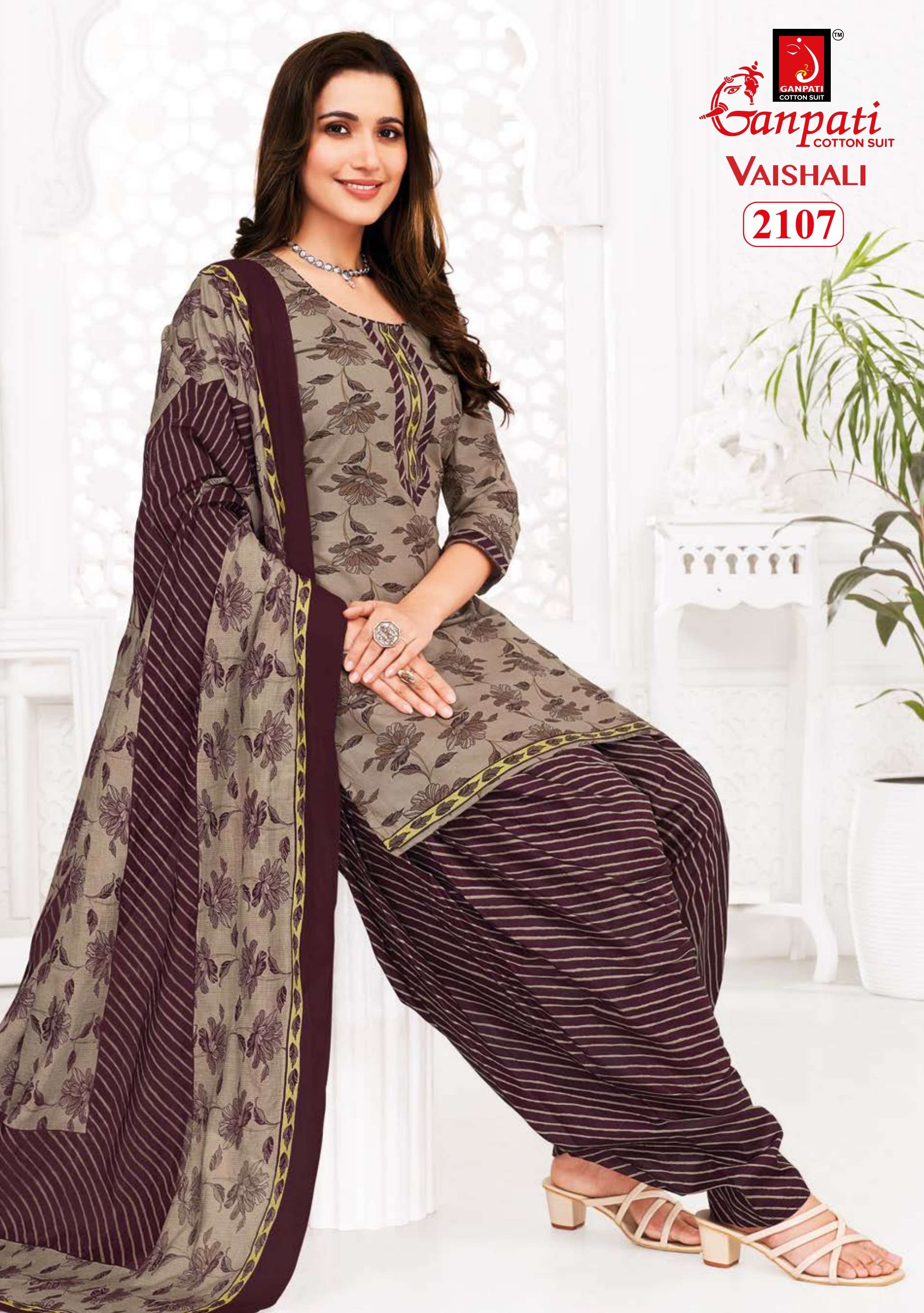 ganpati cotton suits vaishali patiyala vol-7 series patiyala cotton salwar kameez wholesaler surat gujarat